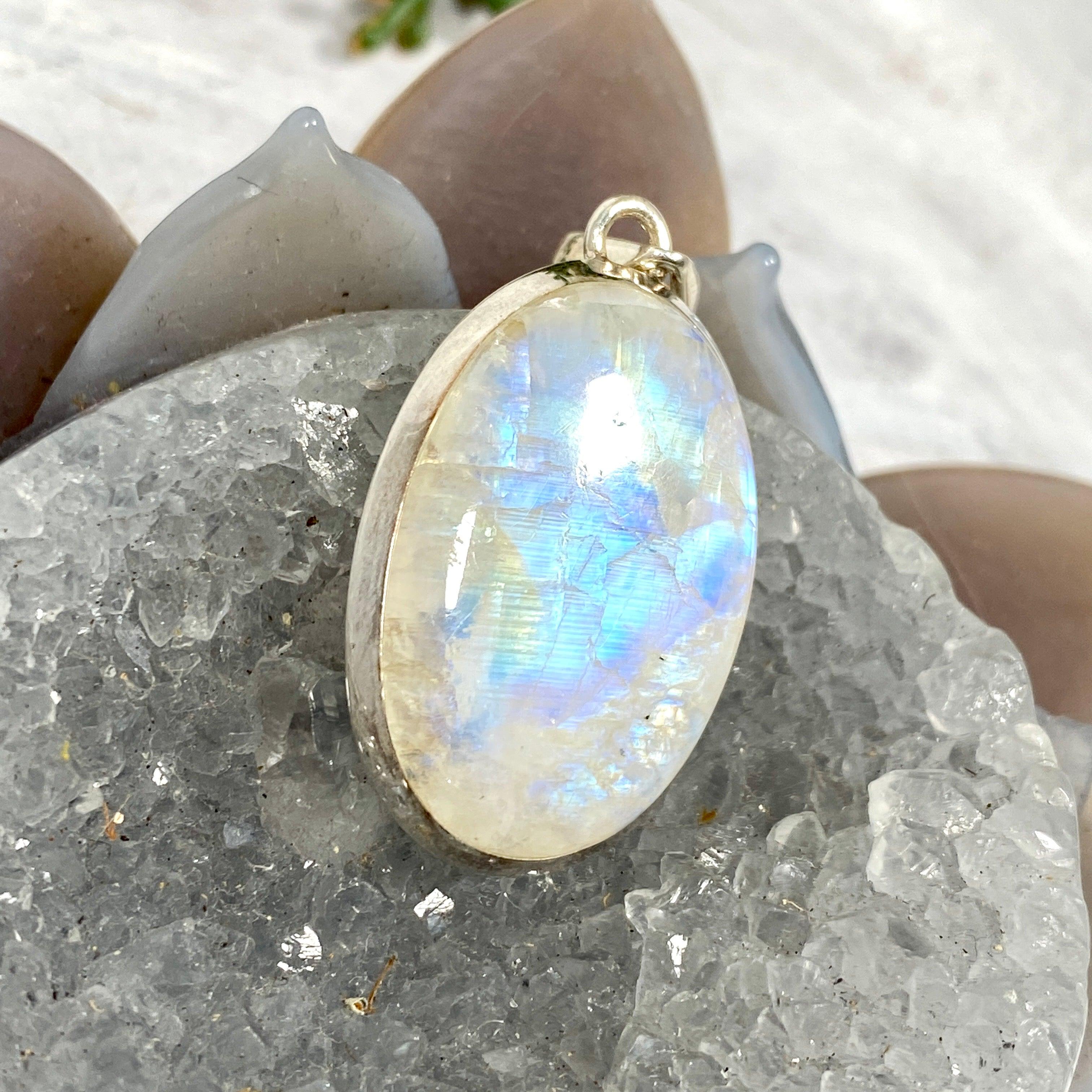 Moonstone Oval Pendant Necklace KPGJ2899 - Elegant Gemstone Jewelry for Women, Perfect for Weddings, Parties & Everyday Wear