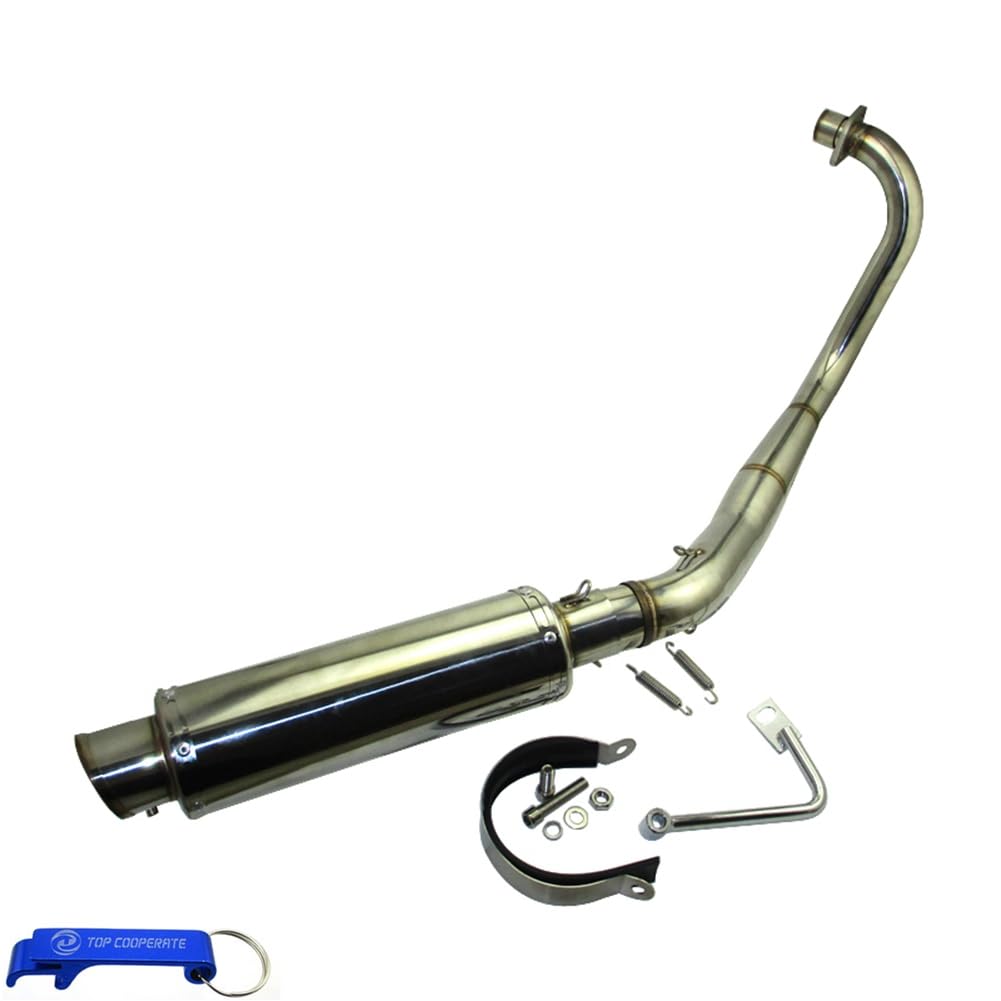 Stainless Steel Down Swept Exhaust Muffler for Honda Monkey Z50 PBR DAX CT70 | Fits 50cc-160cc Pit Bikes & Dirt Bikes | High-Performance Upgrade for Off-Road & Street Riding