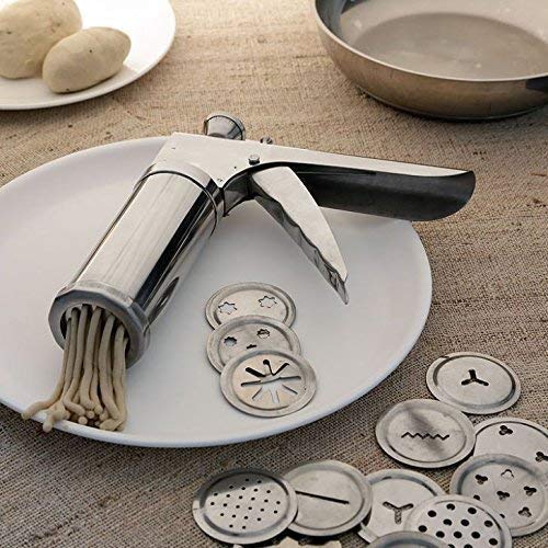 Premium Stainless Steel Kitchen Press - 15-in-1 Multi-Function Sev Maker, Noodle Press & Pasta Maker | Heavy Duty Indian-Made Kitchen Tool for Pasta, Noodles, Cookies & More | Perfect for Home Chefs & Restaurants