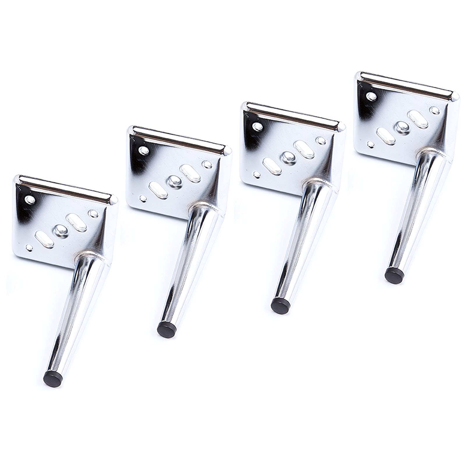4 Pack Silver Metal Furniture Legs - 6 Inch (15cm) Replacement Sofa Legs for DIY, Couch, Ottoman, Chair & Cabinet - Heavy Duty Support Feet for Home & Office Furniture