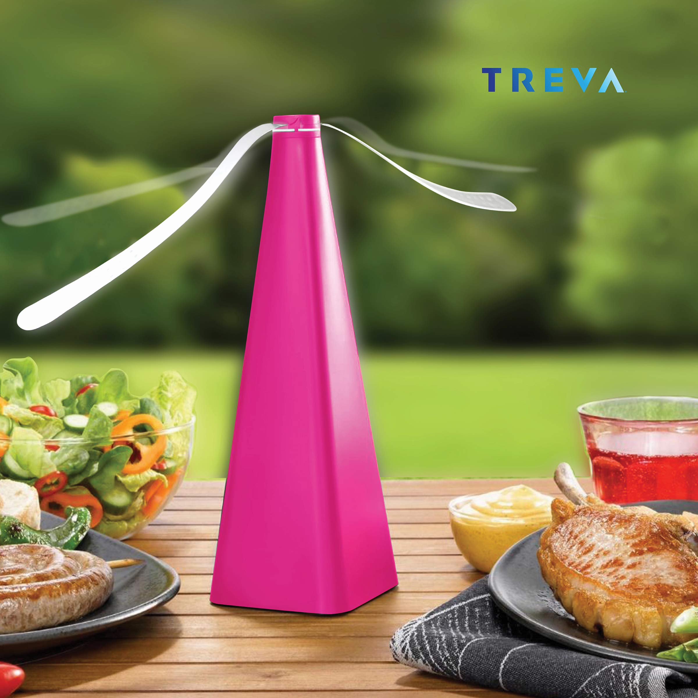Treva Bug Fan - Holographic Blade Fly Deterrent for Mosquitoes, Flies & Insects | Battery Powered Outdoor Fan for Patio, Garden & Camping