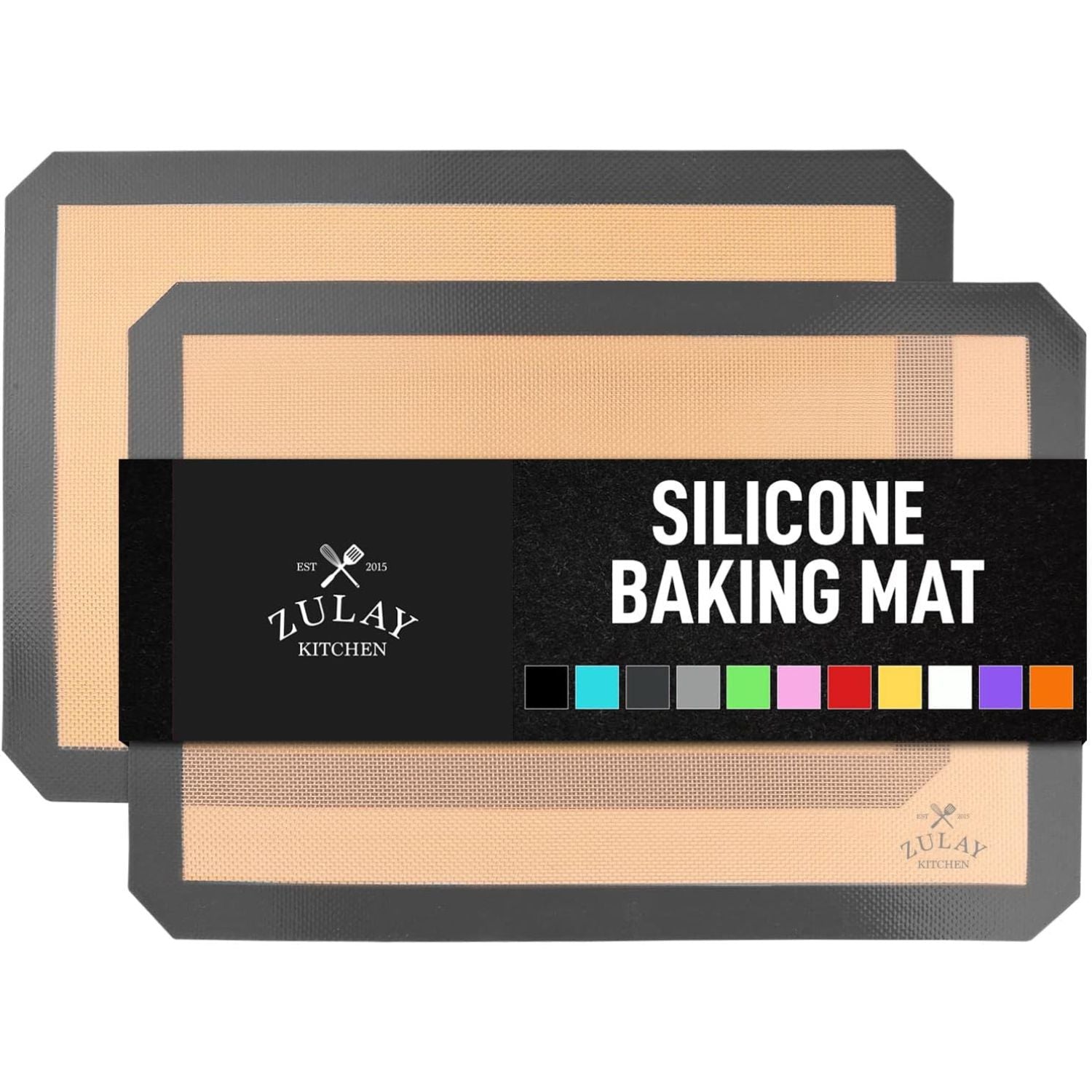 (2 Pack) Non-Stick Silicone Baking Mats - Reusable, BPA-Free for Cookies, Pastry, Bread - Perfect for Baking, Roasting & Air Frying