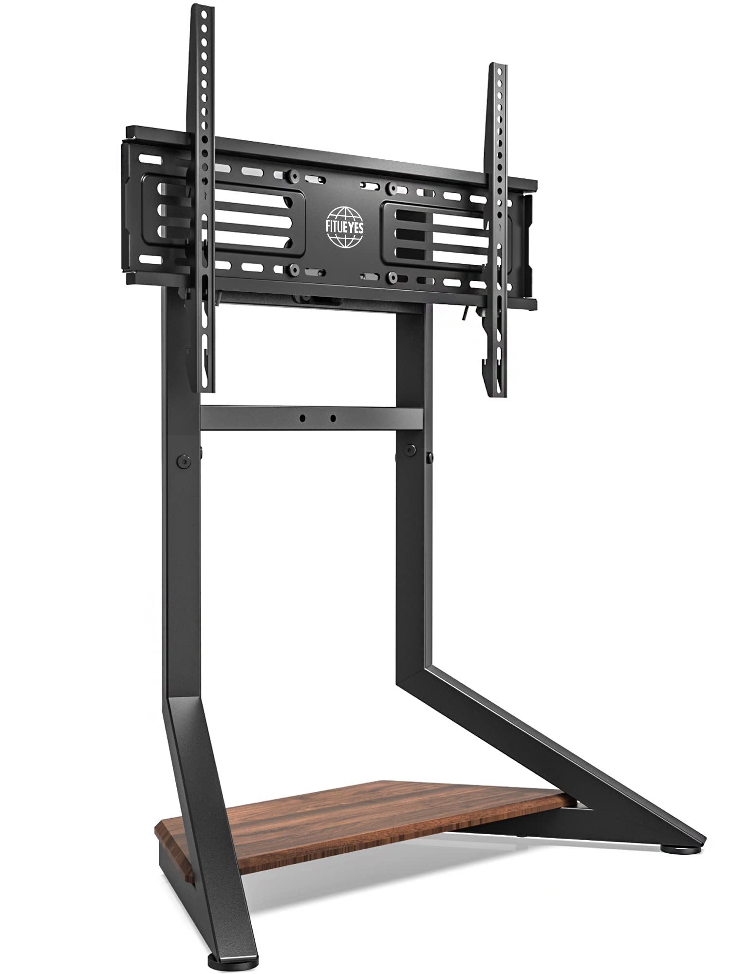 FITUEYES Universal Tabletop TV Stand for 55-86 Inch TVs - Adjustable Height TV Mount with Sturdy Wooden Base - Eiffel Series TV Stand for Living Room, Bedroom & Home Theater Setup