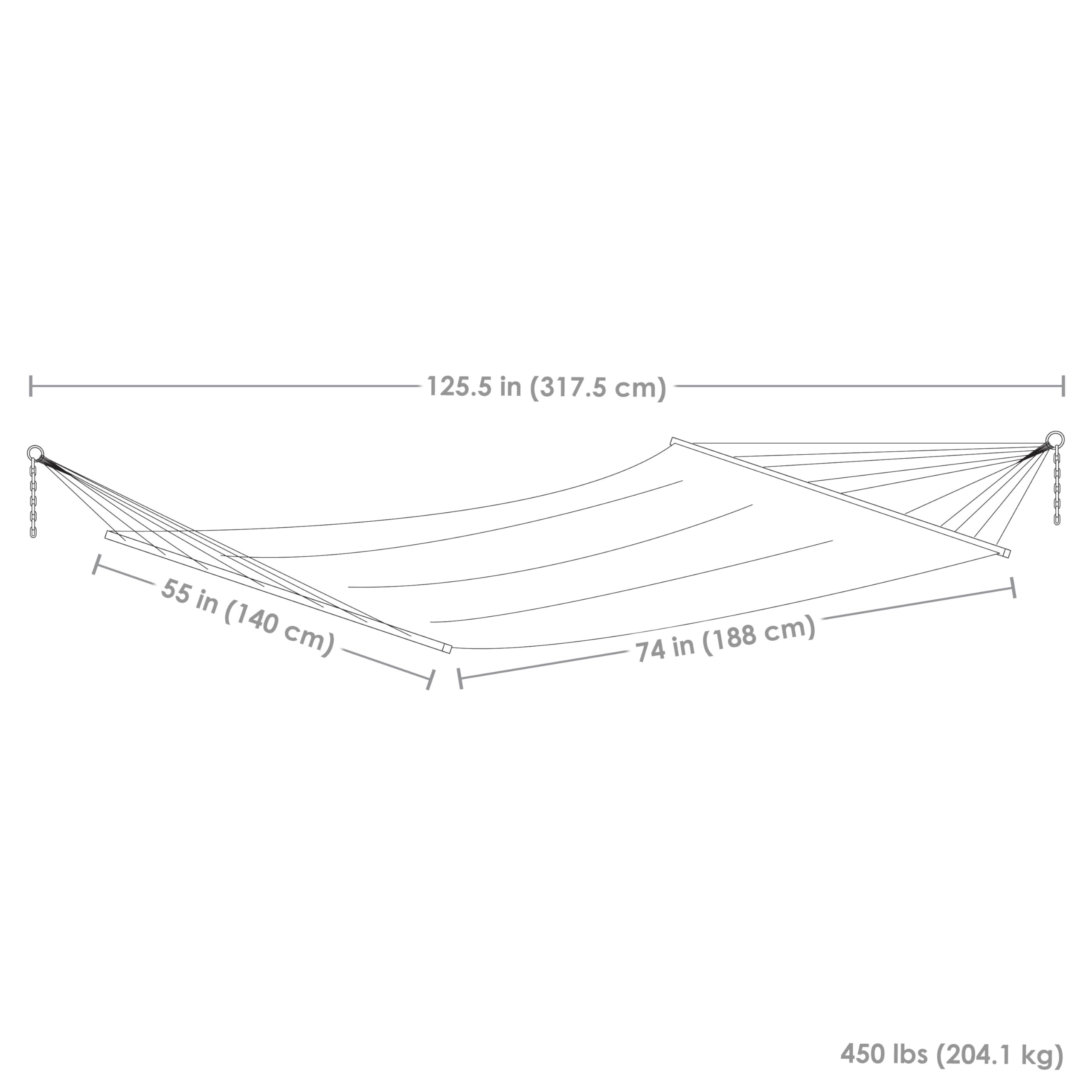 **Sunnydaze Heavy-Duty 450LB Capacity Quilted Outdoor Hammock with Spreader Bars - Double Hammock for Backyard, Camping & Patio - Black & White - Perfect for Relaxing, Lounging & Outdoor Adventures**