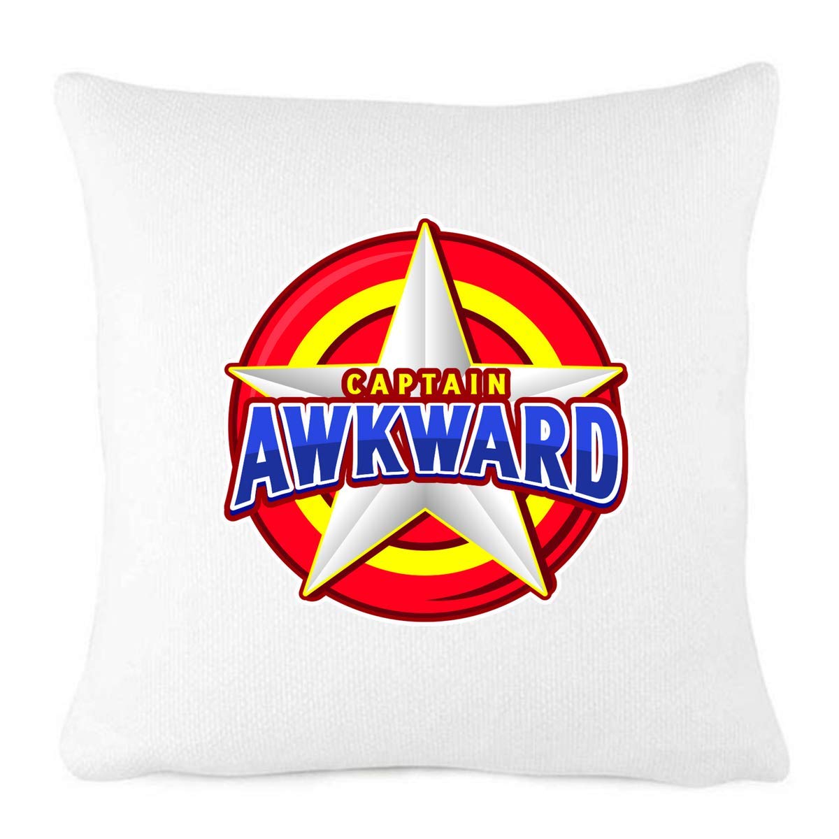 Captain Awkward Superhero Comic Book Throw Pillow Cover - Funny Novelty Design for Farmhouse & Vintage Home Decor - Perfect for Living Room, Bedroom, or Office