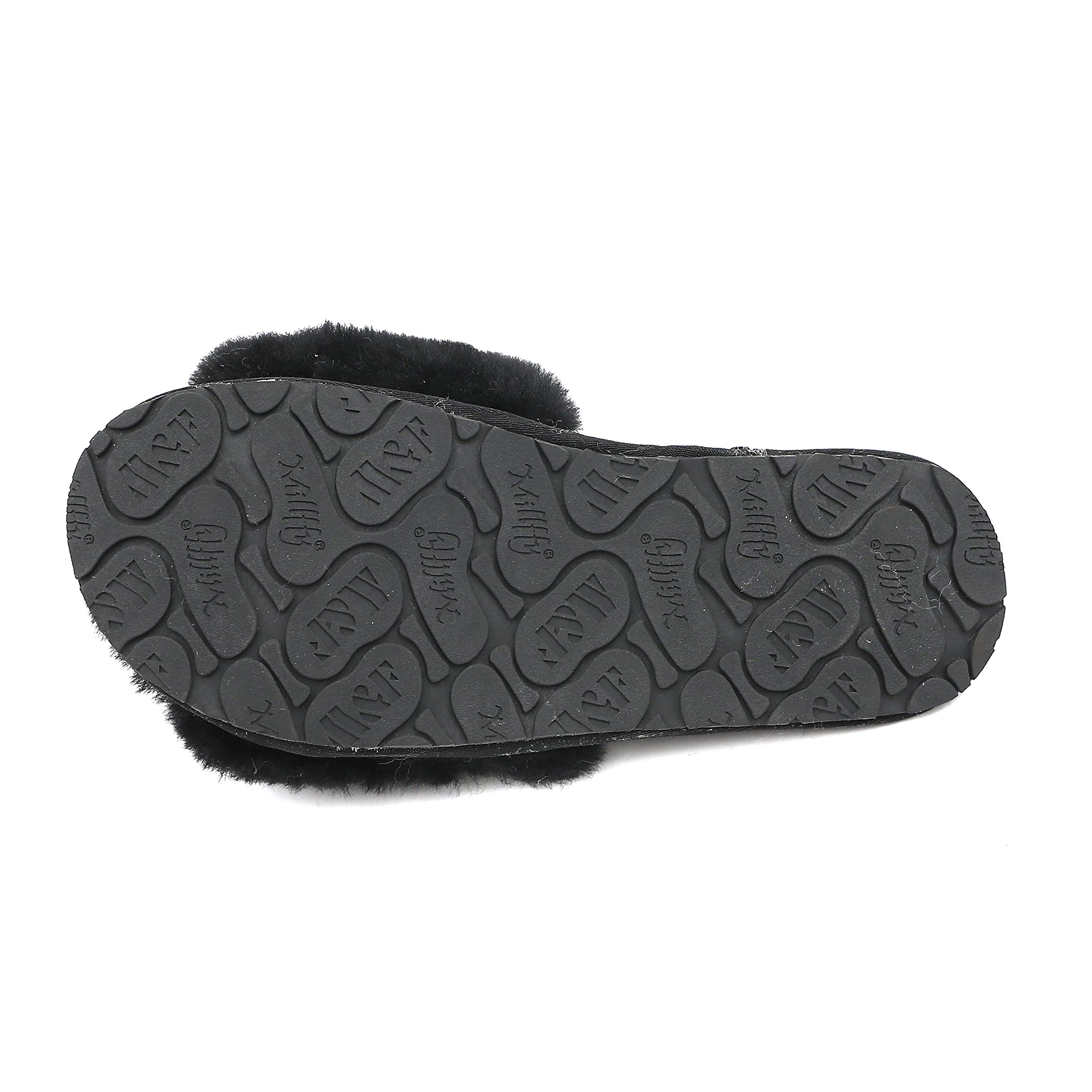 Women's Luxury Boiled Wool Slippers with Real Fur - Open Toe House Slippers by Dechic | Cozy Indoor & Lounge Wear for Winter Comfort