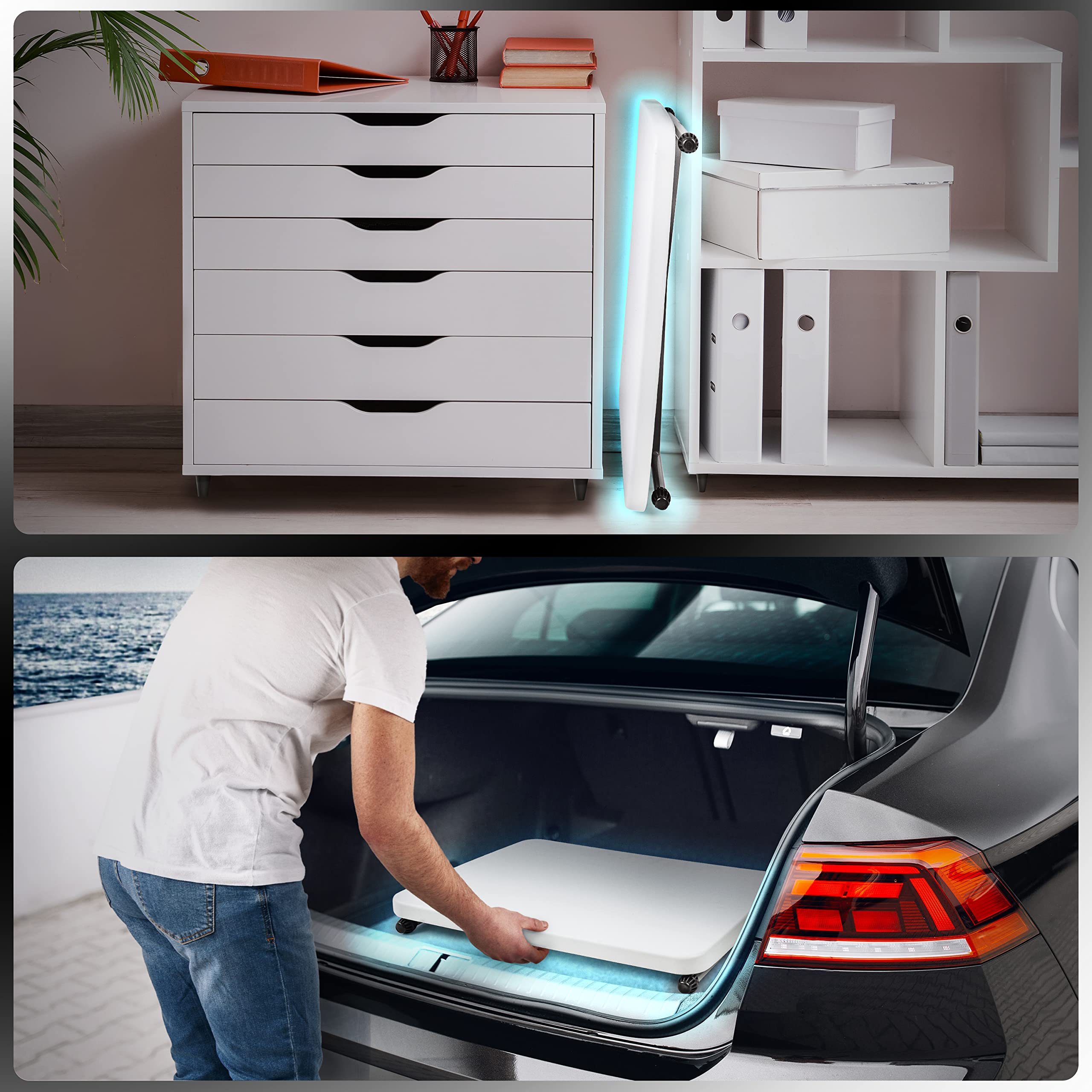 **Duronic CT13 Adjustable Height Folding Table - Portable Scissor Design for Indoor & Outdoor Use | Perfect for BBQ, Picnic, Party, Crafting, TV Dinner, Camping & Laptop Work Desk**