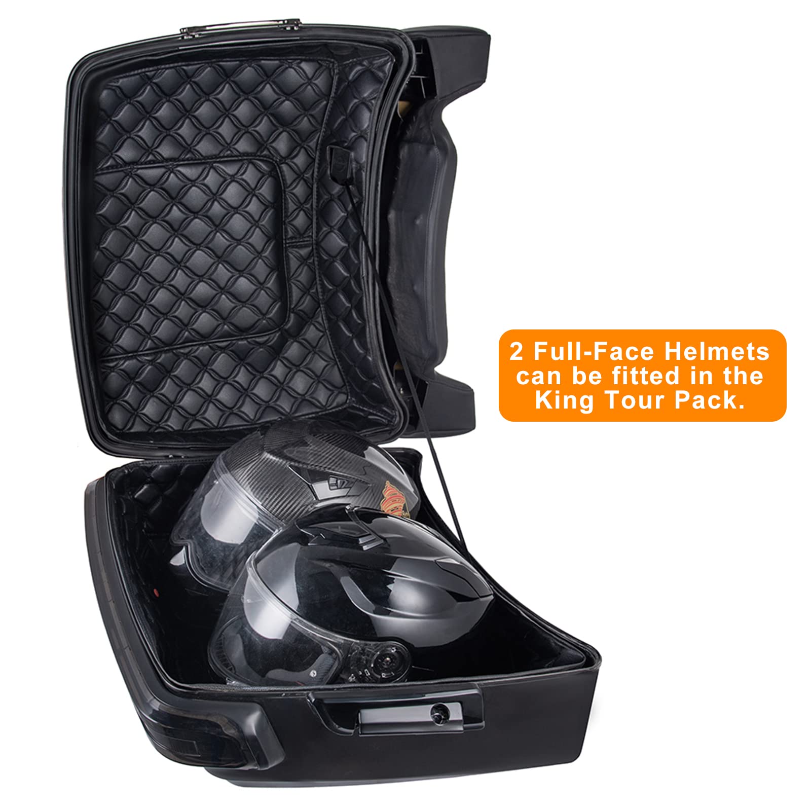 Harley Touring Motorcycle King Tour-Pak Luggage Trunk - Fits 2014+ Models in Bonneville Salt Pearl | Durable Storage for Long Rides & Road Trips