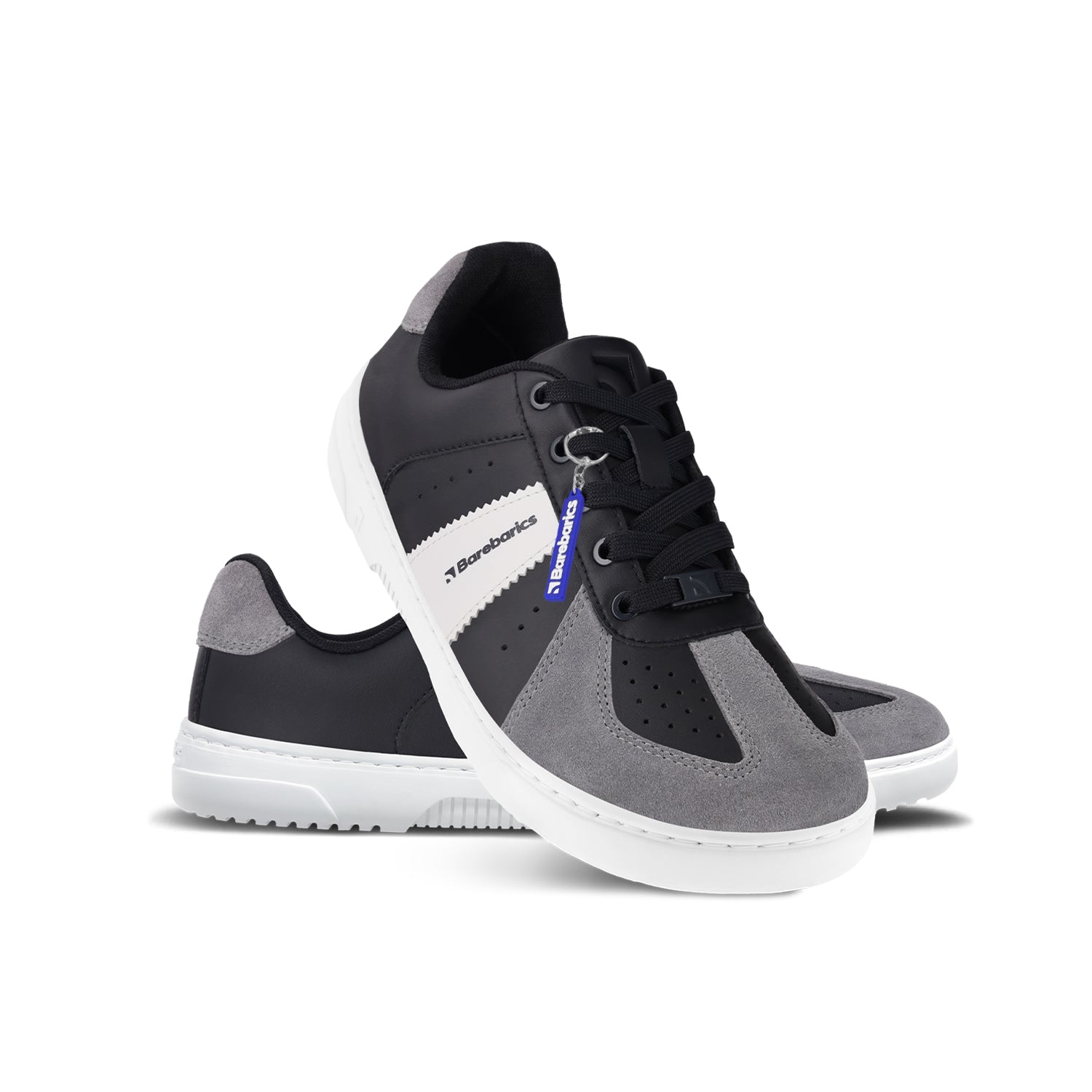 Barefoot Sneakers Barebarics Icara - Black & Dark Grey | Minimalist Running Shoes for Men & Women | Perfect for Trail Running, Gym Workouts & Everyday Comfort