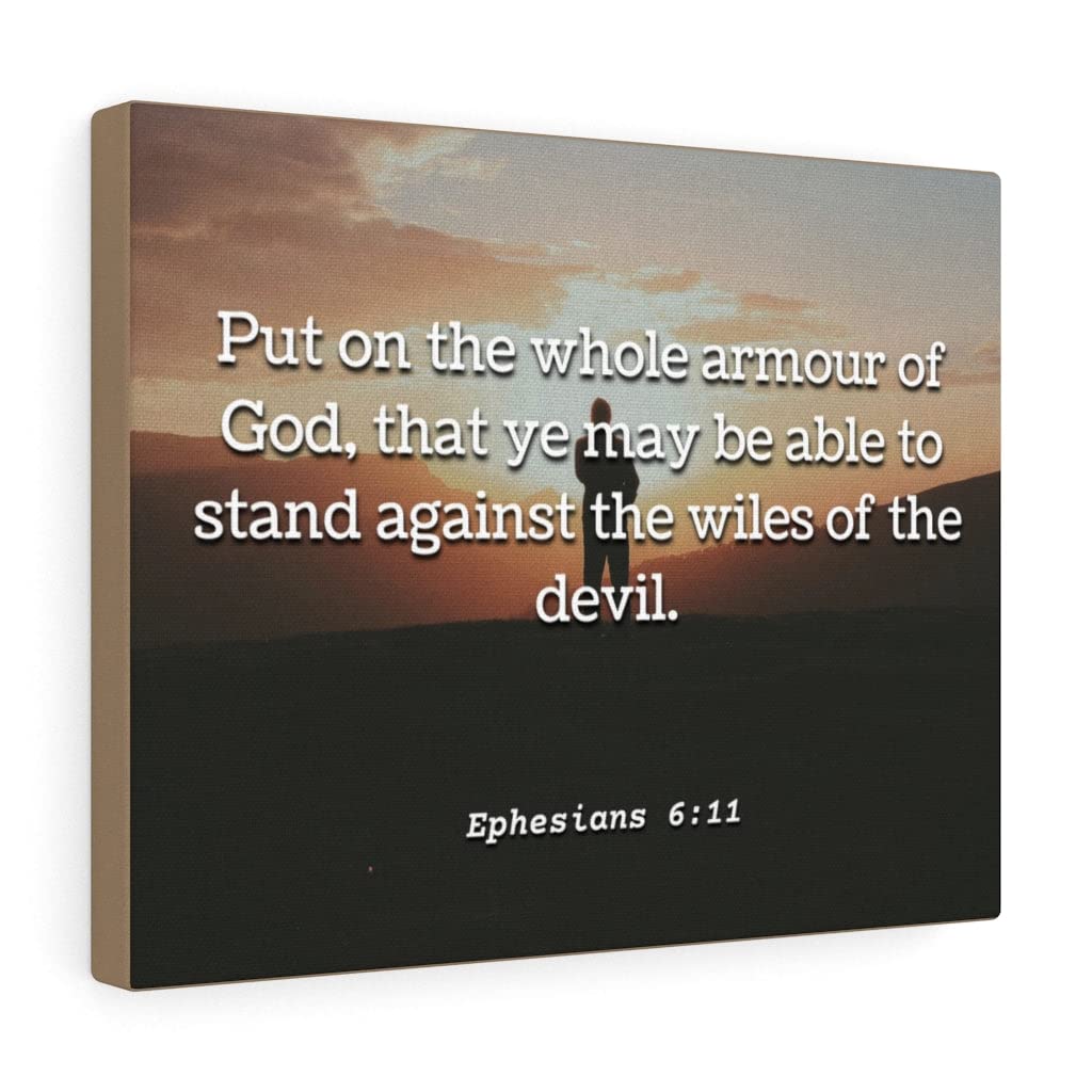 Armor of God Christian Wall Art - Ephesians 6:11 Bible Verse Print - Inspirational Scripture Wall Decor for Home, Church & Office - Ready to Hang Christian Gift for Faith & Encouragement