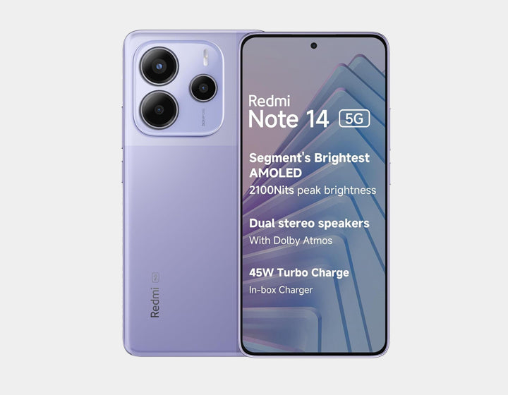 Xiaomi Redmi Note 14 5G Smartphone - 256GB ROM 8GB RAM Dual SIM GSM Unlocked (Lavender Purple) - Fast 5G Connectivity, Long Battery Life for Streaming, Gaming & Work
