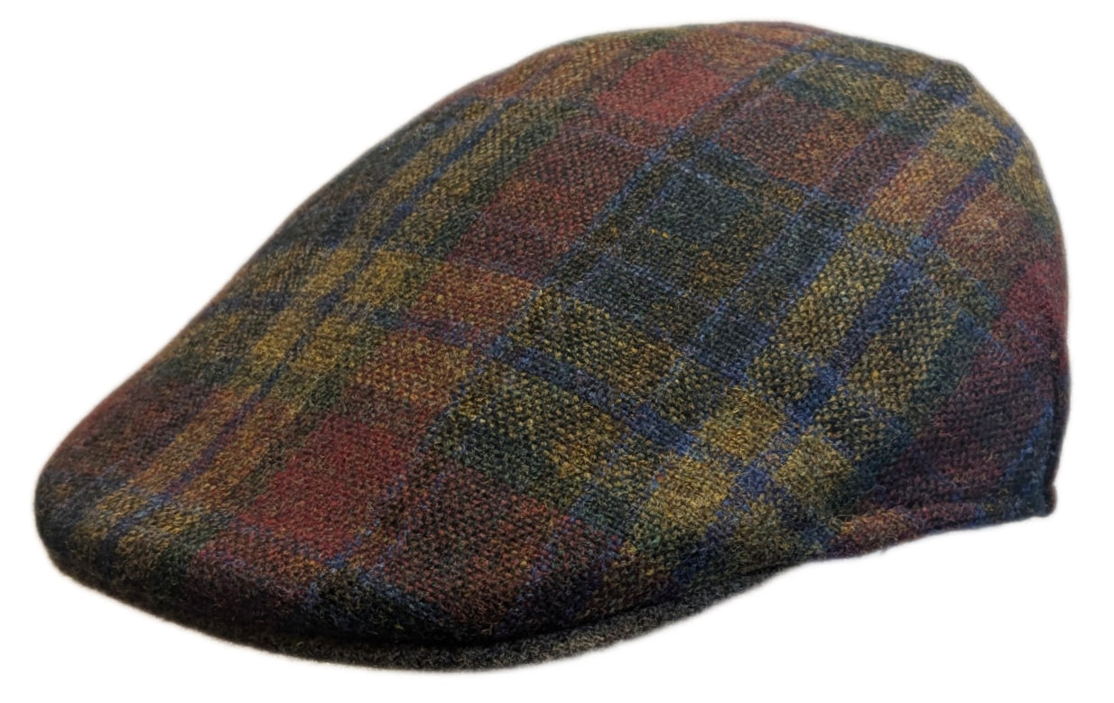 Stanton Virgin Wool Plaid Check Flat Cap for Men - Classic Winter Hat for Outdoor Activities, Travel & Casual Wear