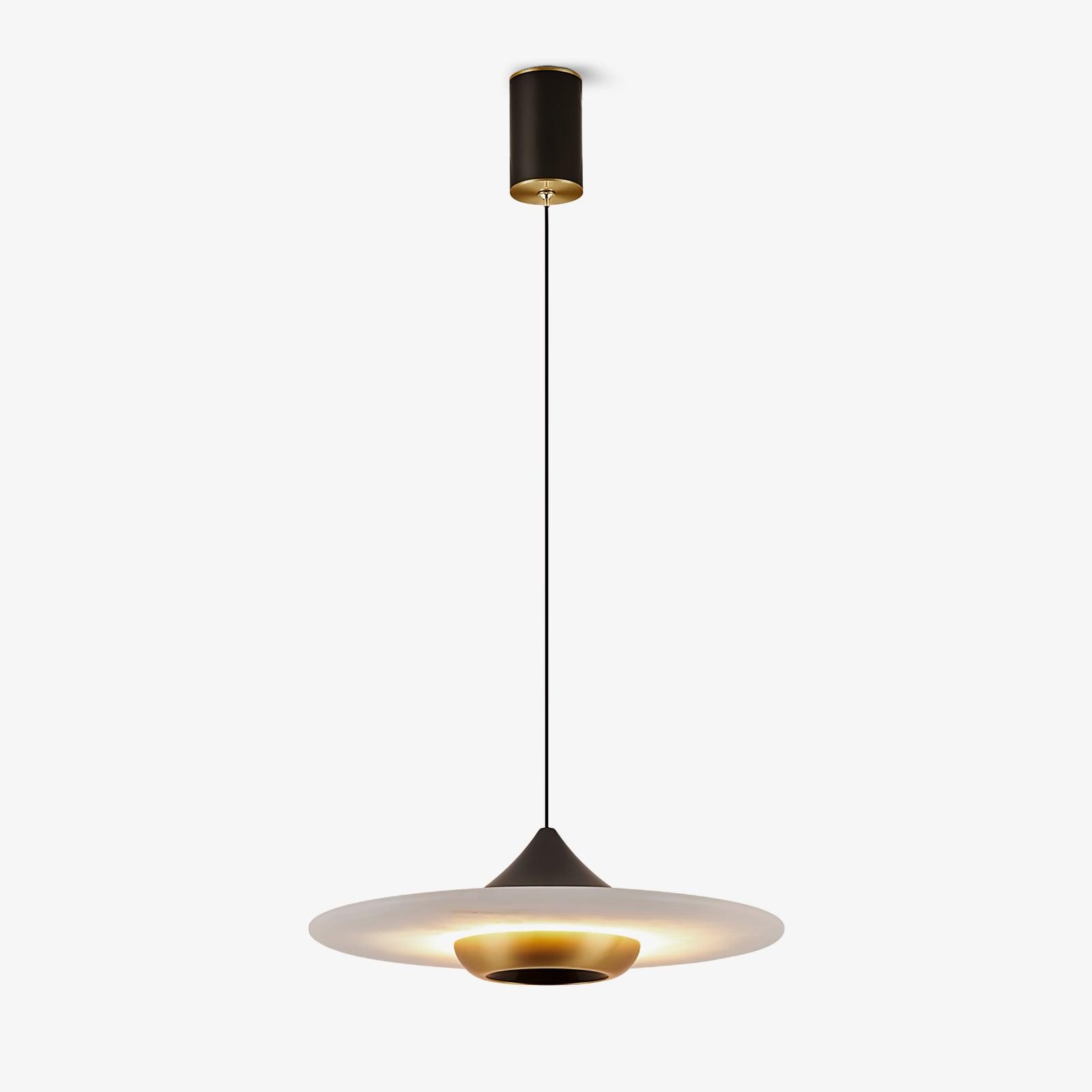 Modern UFO Flying Saucer Marble Pendant Light - Elegant Hanging Ceiling Lamp for Living Room, Dining Room, and Bedroom Decor