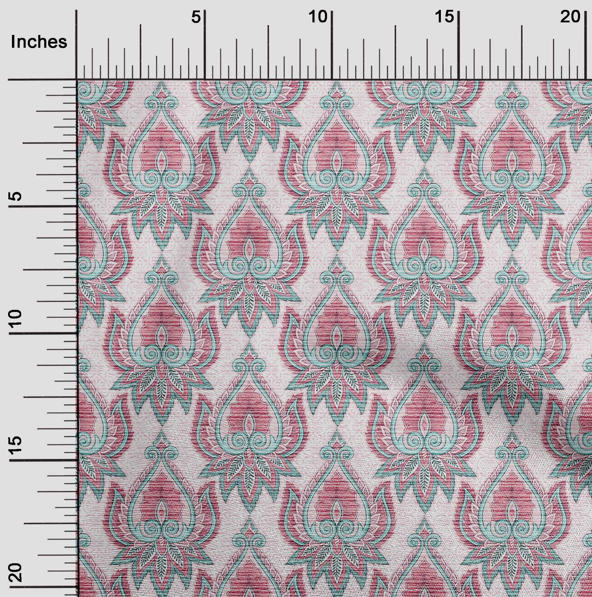 oneOone Rayon Pink Asian Traditional Floral Textured Dress Fabric - 56 Inch Wide Fabric by The Yard for DIY Dresses, Skirts & Home Decor