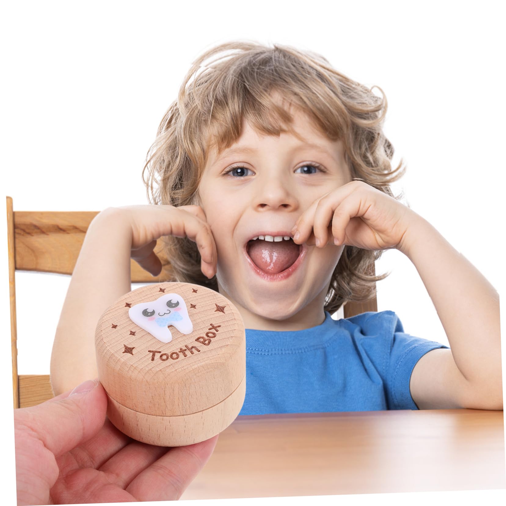 IWOWHERO Unique Wooden Baby Tooth Box - Keepsake Organizer for Boys & Girls to Preserve Childhood Memories | Perfect for First Tooth, Milestone Gifts & Nursery Decor