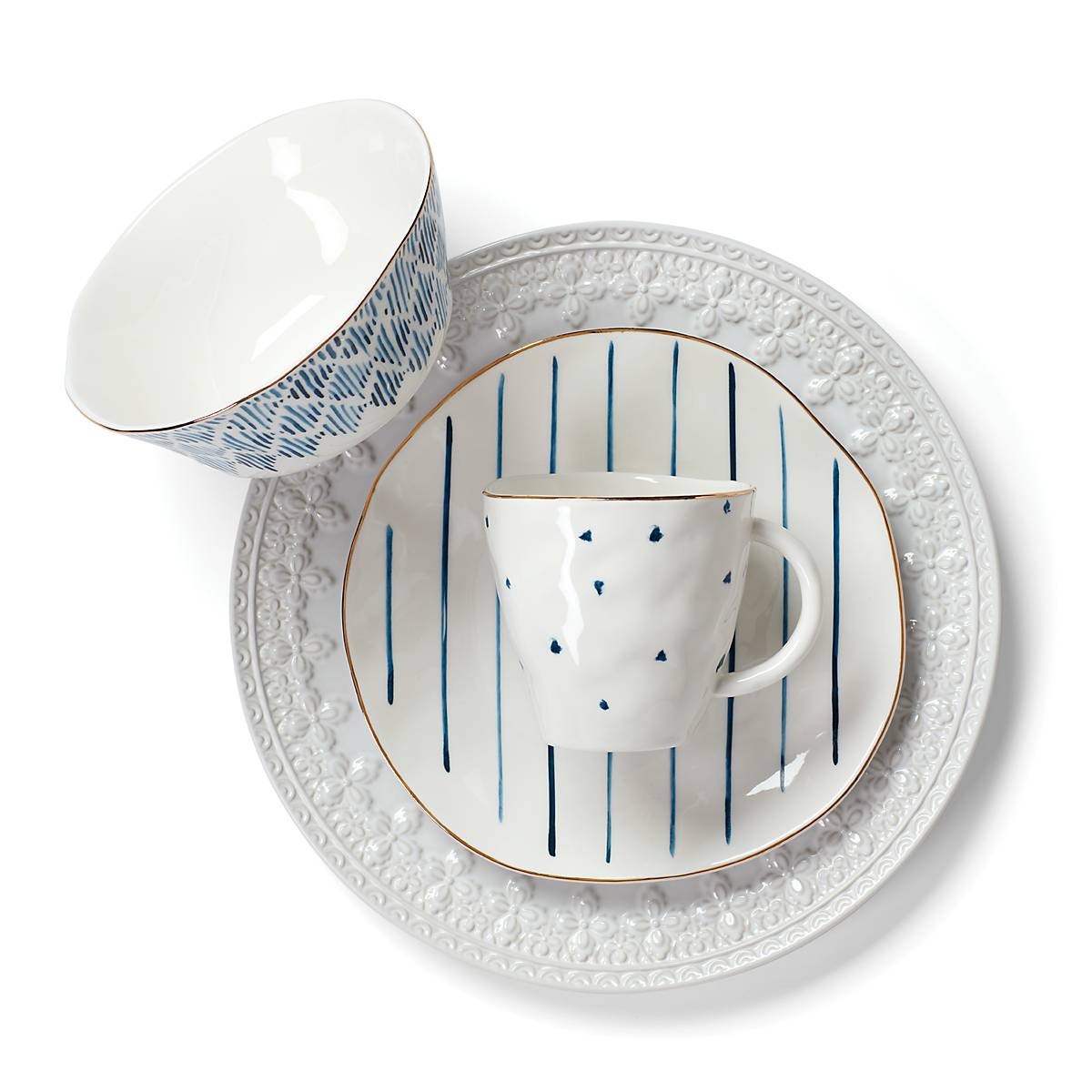 Blue Bay Dessert Mugs Set of 4 - Ceramic Coffee Cups with Handles for Ice Cream, Pudding & Parfait - Perfect for Parties, Dessert Bars & Home Dining