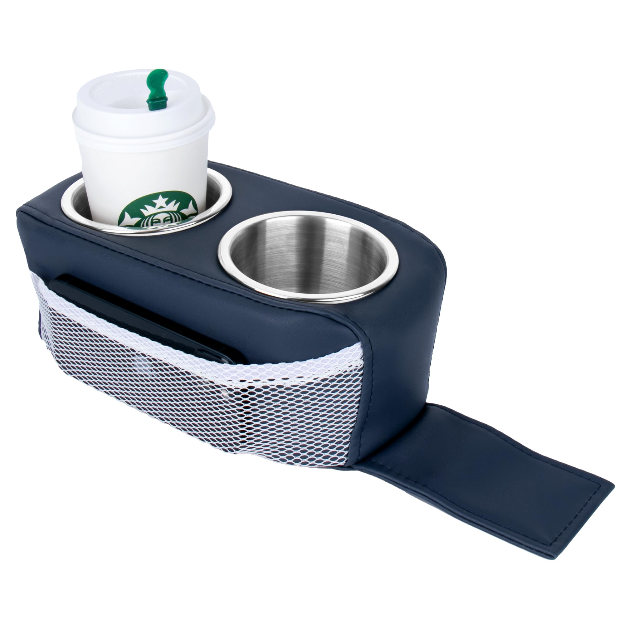 **Pontoon Boat Cup Holder - Double Drink Holder for Boat Seats, RV Couch & Car Back Seat | Portable Beverage & Phone Holder (Blue) | Perfect for Boating, Camping & Road Trips**