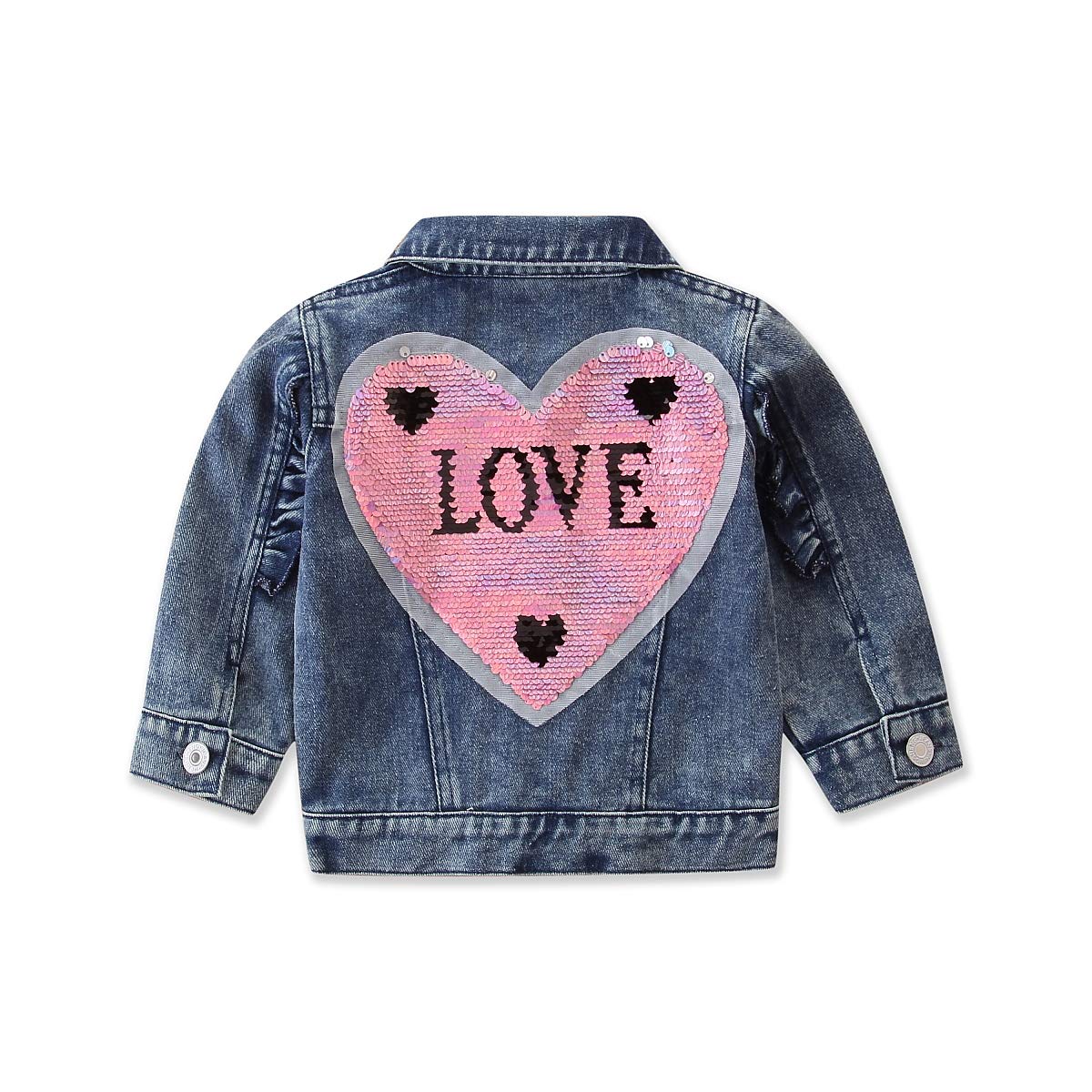 Hnyenmcko Girls Denim Jacket with Leopard Print Collar & Embroidery - Cute Toddler Baby Coat for Spring & Fall | Casual Outwear for Playdates, Preschool & Family Outings