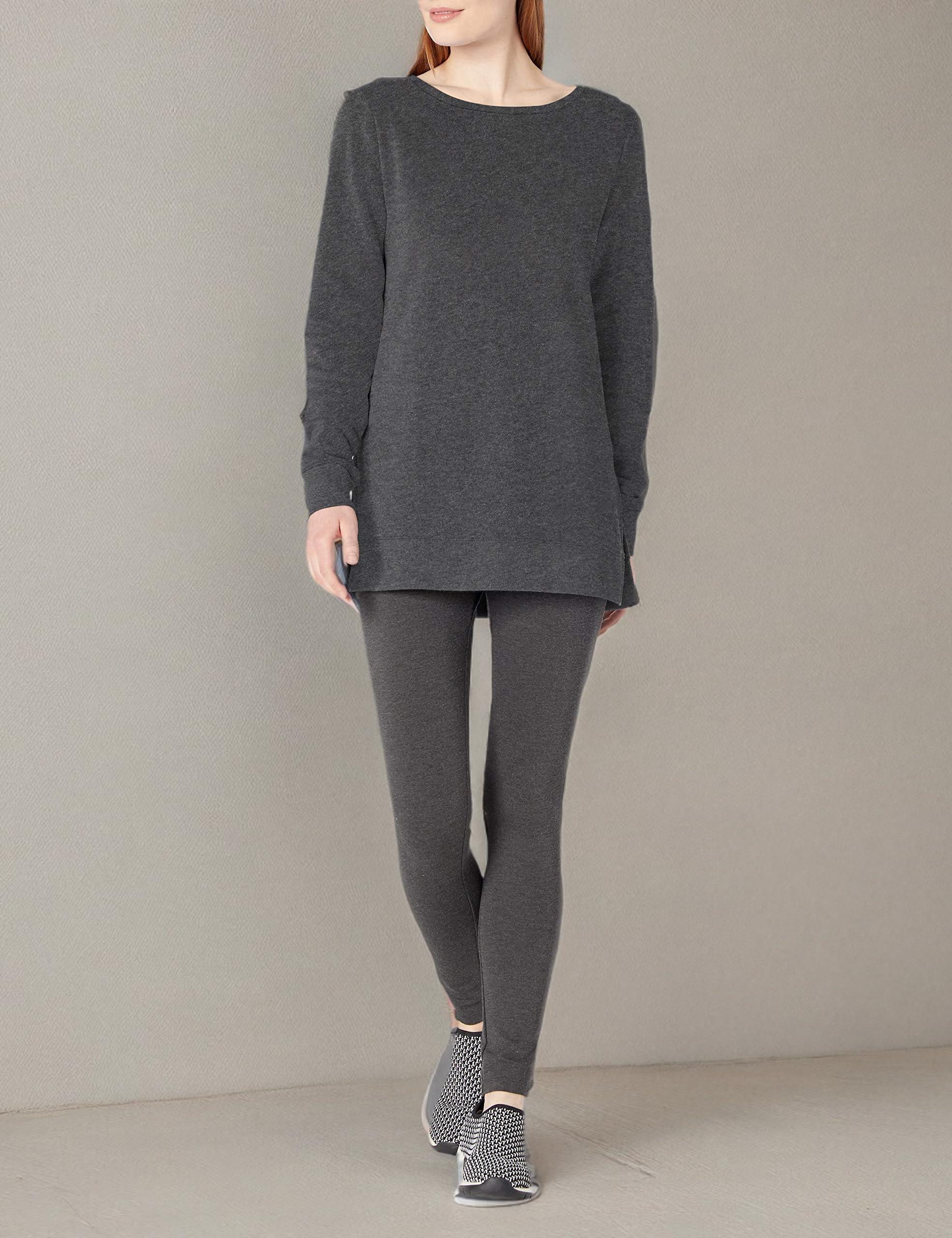 Amazon Essentials Women's Open-Neck Fleece Tunic Sweatshirt - Soft Casual Pullover for Lounge, Work & Everyday Wear | Cozy Winter Layering Top