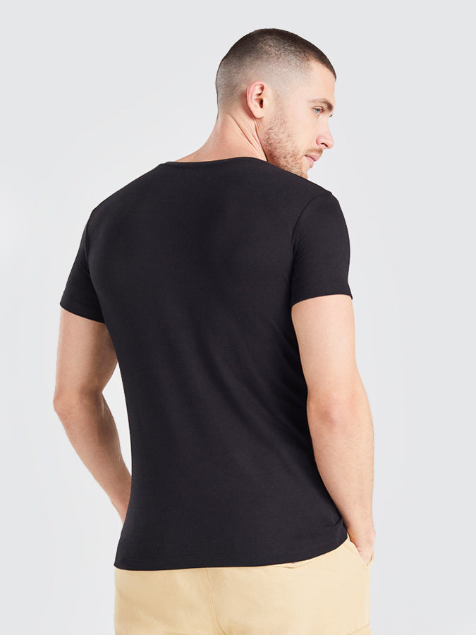 BAM Origin Luxe Men's Bamboo T-Shirt - Soft Eco-Friendly Black Tee for Casual Wear & Travel | Sustainable Fashion