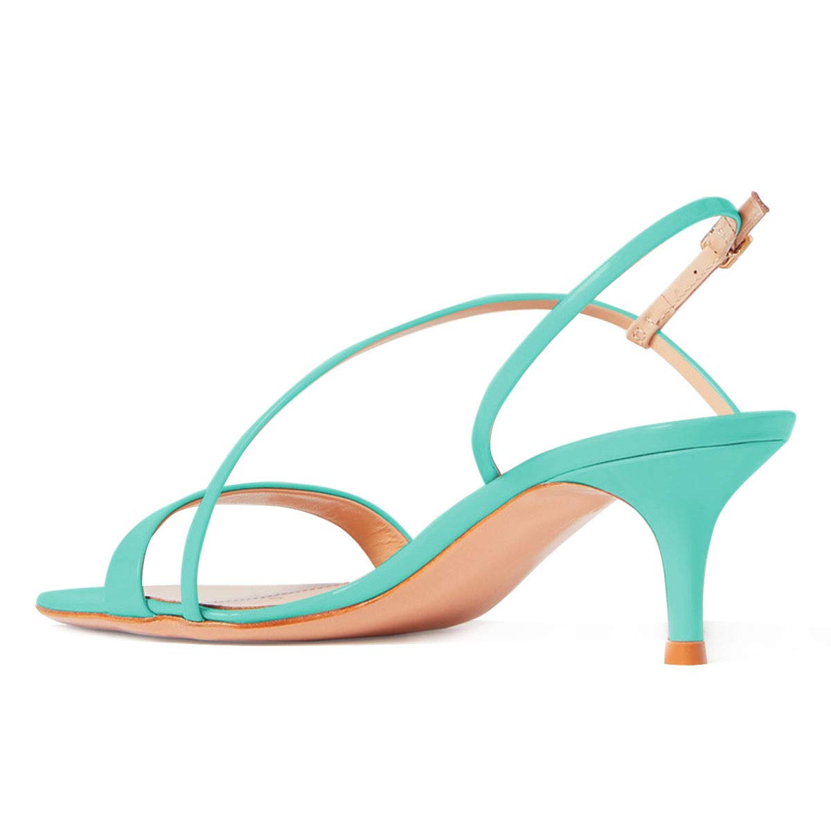 XYD Women's Rhinestone Strappy Sandals - Slingback High Heels Open Toe Dress Shoes for Prom, Party & Evening Wear | Comfortable Slip-On Patent Leather Pumps for Weddings, Dances & Special Occasions
