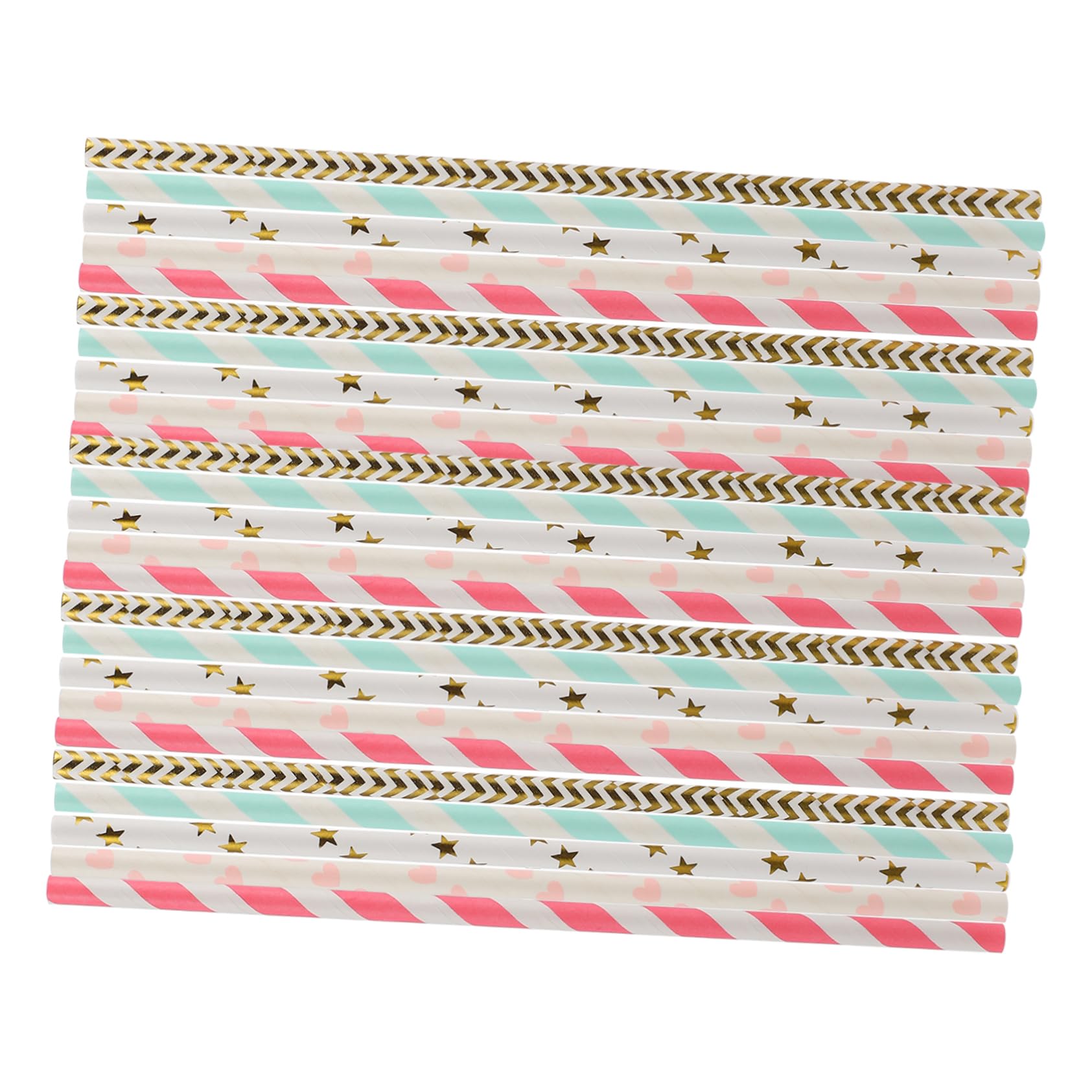 Eco-Friendly Disposable Paper Straws - 100 Pack Colorful Drinking Straws for Juice, Beverages, Parties, Weddings & Valentine's Day | Biodegradable & Decorative Party Supplies for Sustainable Celebrations