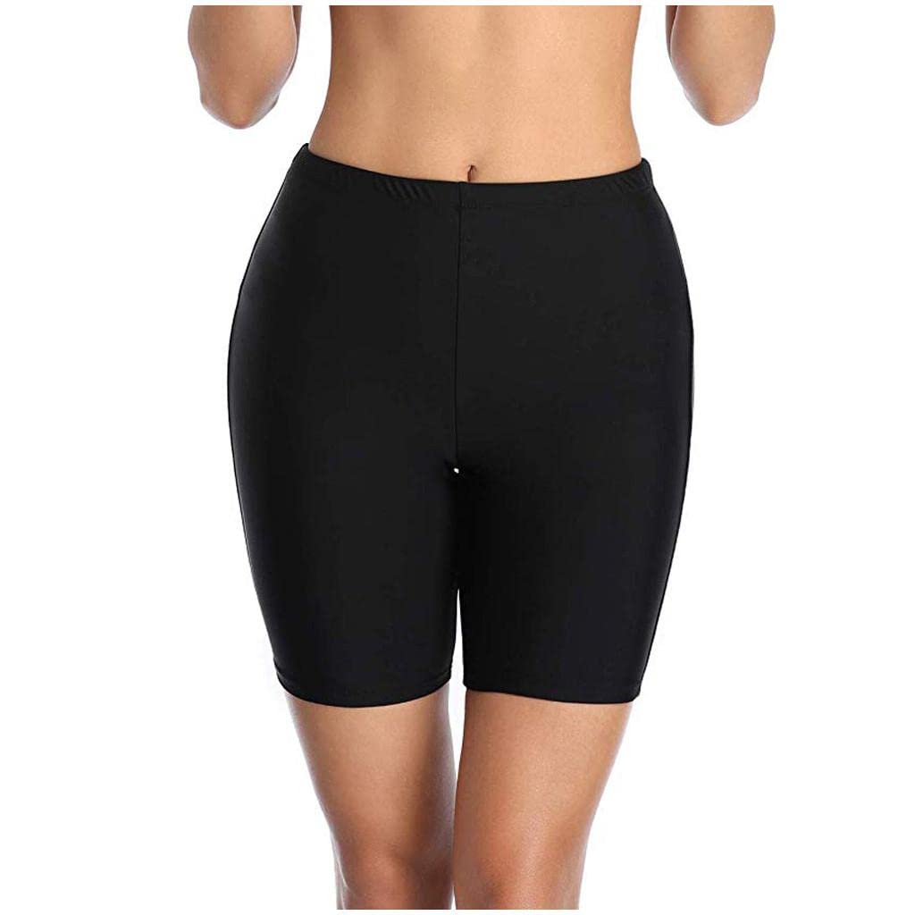 Women's High Waist Tummy Control Swim Shorts - Solid Color Long Board Shorts & Bikini Bottoms for Swimming, Beach & Water Sports | Perfect for Surfing, Yoga & Summer Vacations