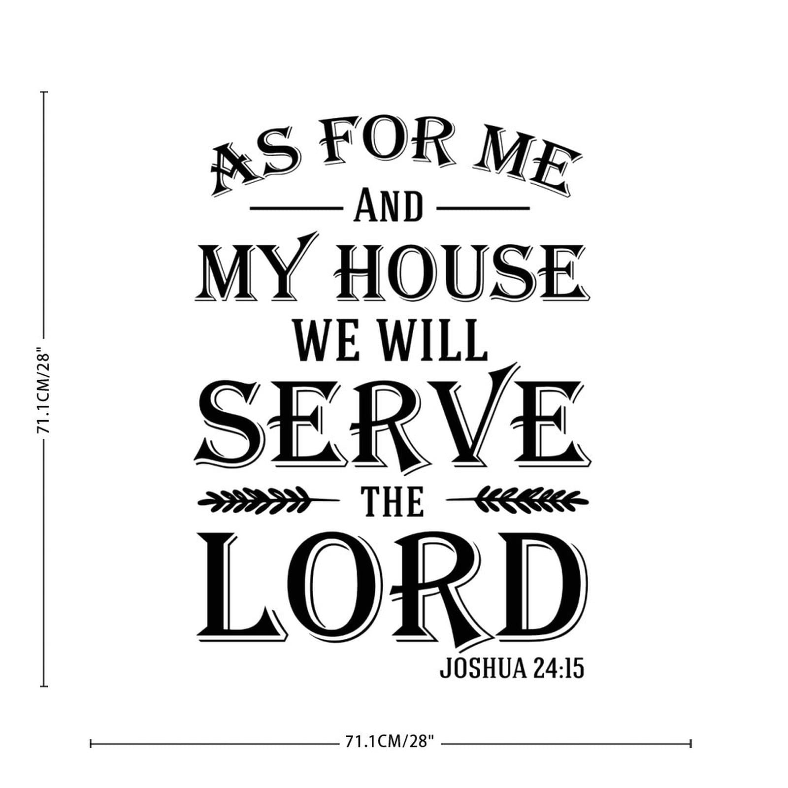 Inspiring 'As for Me and My House We Will Serve The Lord' Vinyl Wall Decal - Bible Verse Home Decor for Living Room, Bedroom & Nursery - Motivational Christian Wall Art Sticker for Faith-Based Interior Design