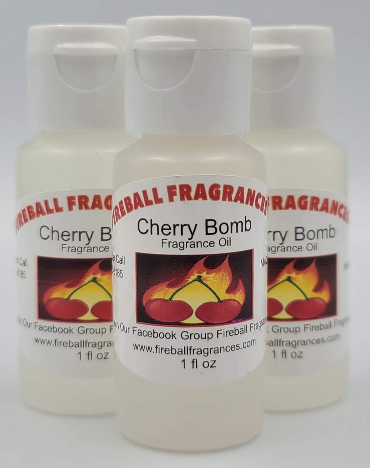 3 Pack Cherry Bomb Scented Essential Oils - 1 Ounce Bottles for Aromatherapy, Home Fragrance & DIY Candles | Perfect for Diffusers, Massage & Relaxation