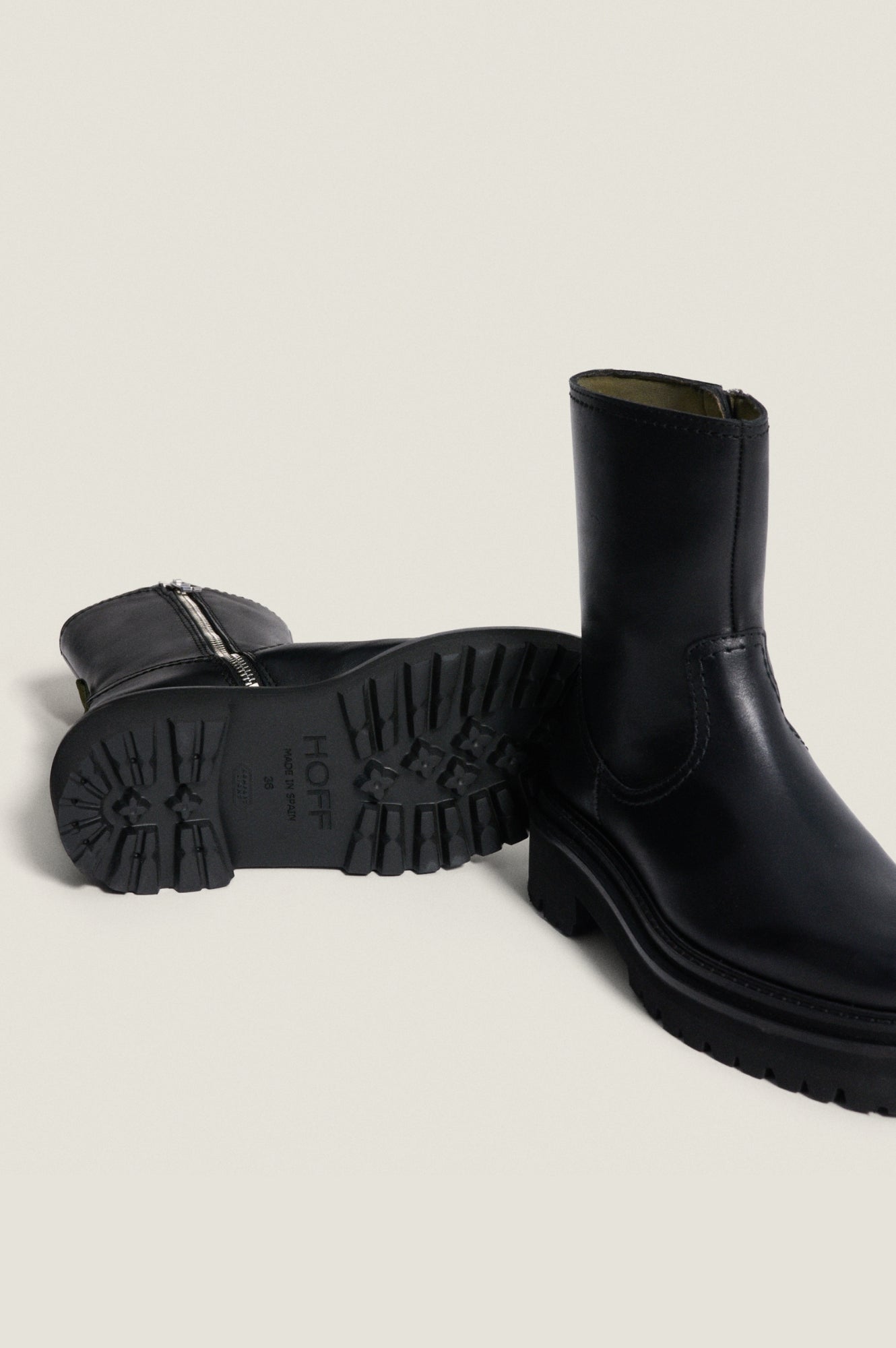 HOFF Office Leather Boots for Women - Black Professional Ankle Boots for Work, Business & Formal Occasions