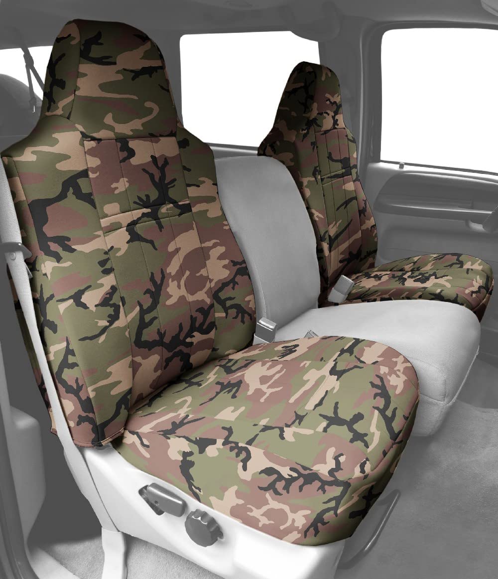 CalTrend Front Highback Bucket Seats Camouflage Seat Covers for 1980-1995 Jeep CJ7 & Wrangler YJ - Durable Custom Fit Replacement Covers for Off-Roading, Hunting & Outdoor Adventures