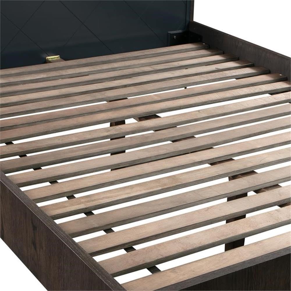 armen LIVING SETCRBDKG3A Cross Dark Gray Solid Oak King 3pc Bedroom Set - Premium Solid Wood Bed Frame with Nightstands - Perfect for Master Bedroom & Guest Room Decor