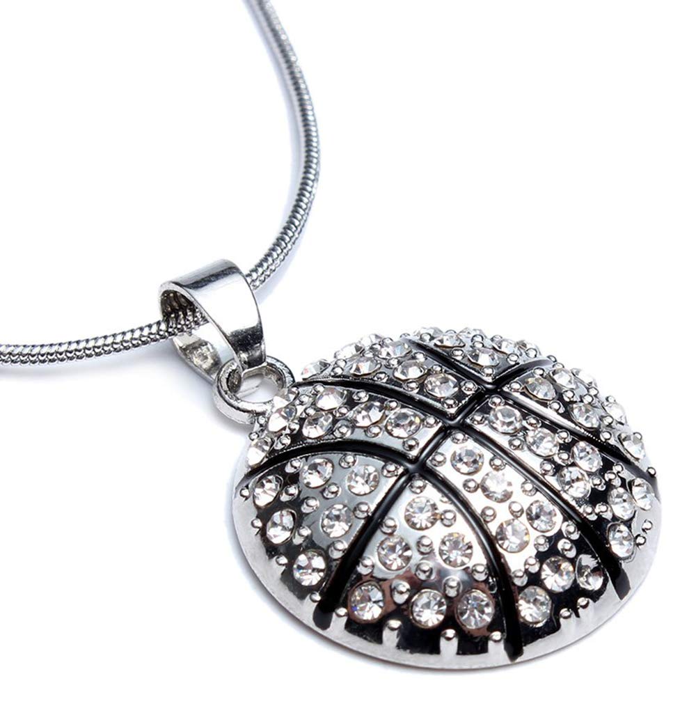 BANCHELLE Basketball Pendant Necklace for Men & Women - Sports Fan Jewelry Gift for Basketball Lovers - Perfect for Games, Parties & Fan Apparel