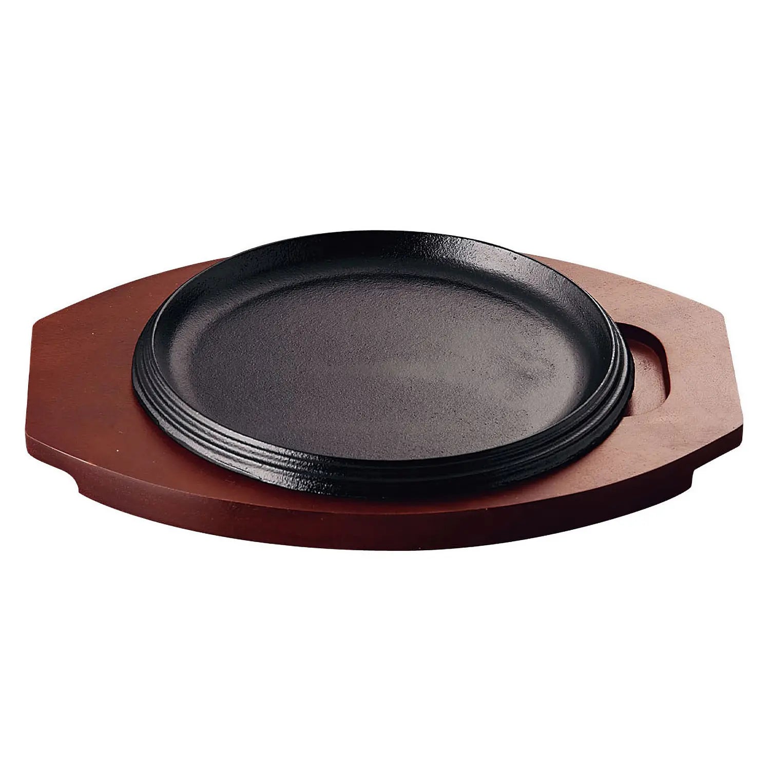 Asahi Premium Cast Iron Round Sizzler Platter - 12 Inch Japanese Grill Plate for Steak, Fajitas & Hibachi - Perfect for Restaurants, Outdoor BBQs & Home Cooking