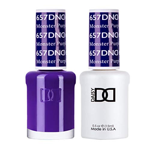 DND 657 Monster Purple Gel & Matching Nail Polish Set - Long Lasting UV/LED Gel & Lacquer Kit for Salon & Home Manicures - Perfect for Halloween, Cosplay & Fantasy Nail Art