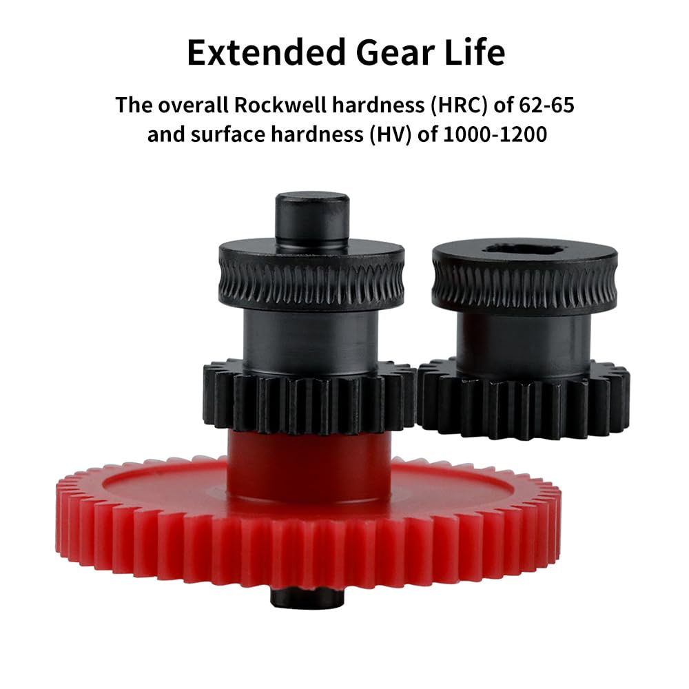 Hardened Steel Dual Gear Extruder Kit for Elegoo Neptune 4/Pro/Plus/Max 3D Printers - Precision Bearings & One Shaft Design - Upgrade Replacement Part for Smooth Filament Feeding & Consistent Printing