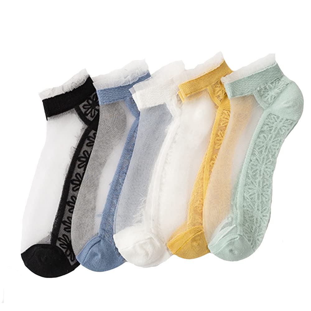 Benefeet Sheer Ankle Socks for Women - Crystal Transparent Summer Liner Socks for Casual & Dress Wear