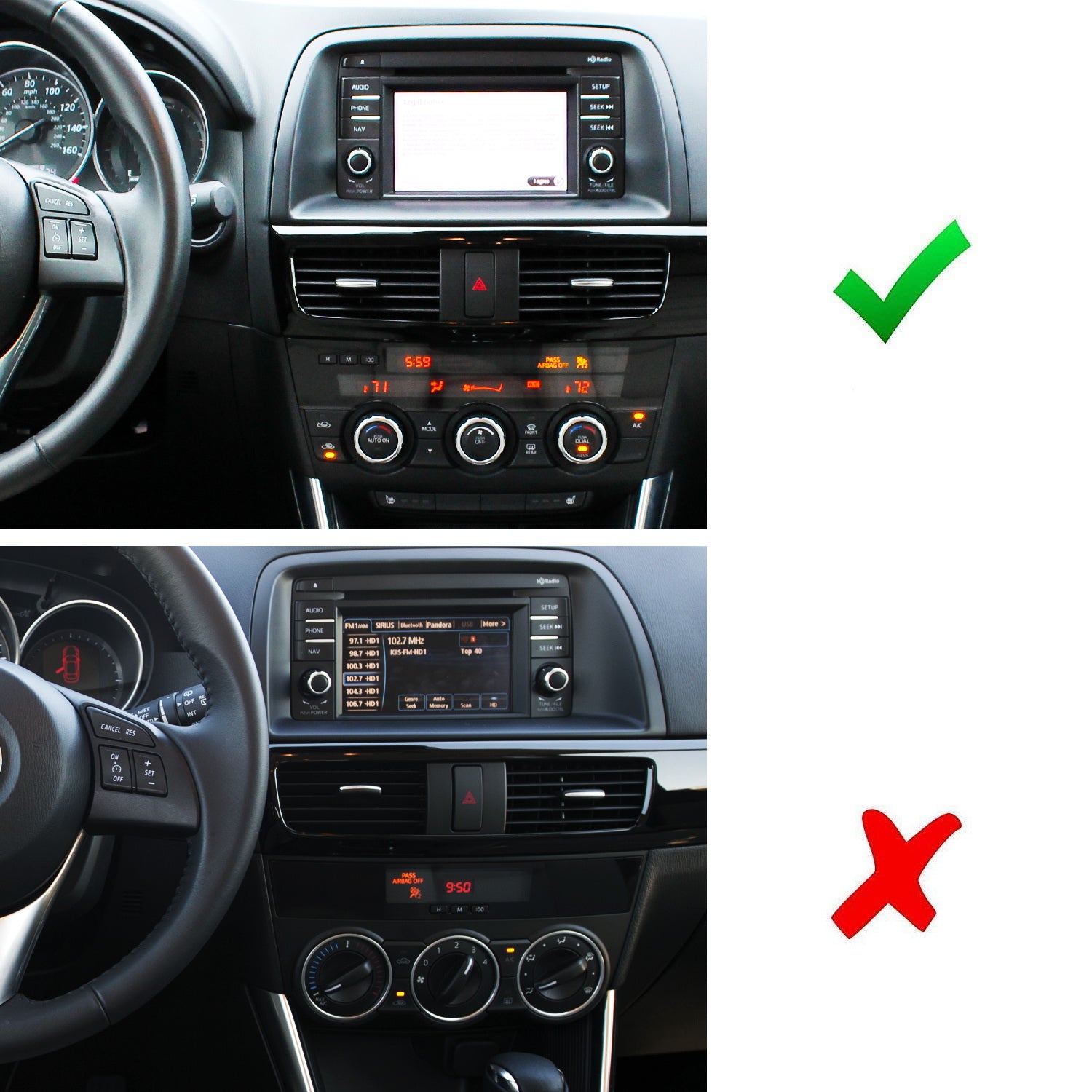 3PCS Red AC Climate Control Switch Knob Rings for 2013-2015 Mazda CX-5 Grand Touring - Upgrade Interior & Enhance Driving Comfort