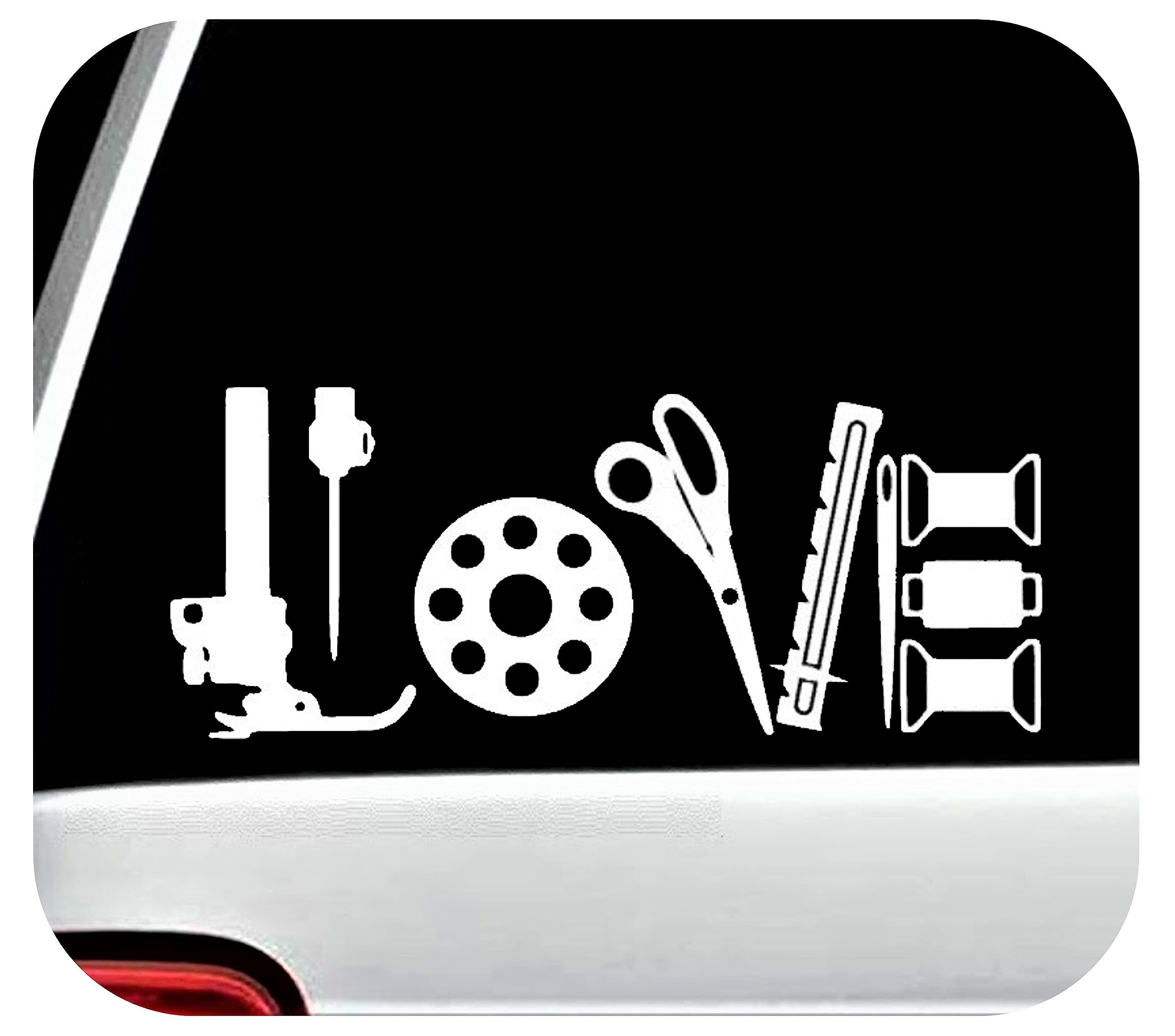 Premium Sewing Machine & Quilting Decal Sticker - Waterproof Vinyl Car Window Decal for Laptop, Tumbler, DIY Crafts - Perfect for Sewing Enthusiasts & Quilters