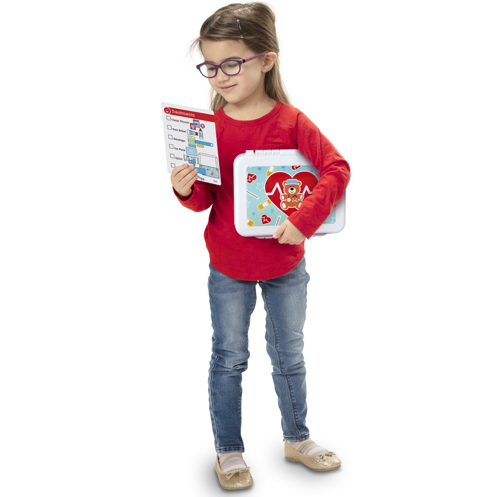 Melissa & Doug Get Well Doctor's Kit Play Set with 50 Toy Pieces - Pretend Play Medical Kit for Kids, First Aid Toy Set for Toddlers & Children - Perfect for Role Play, Preschool Learning & Birthday Gifts