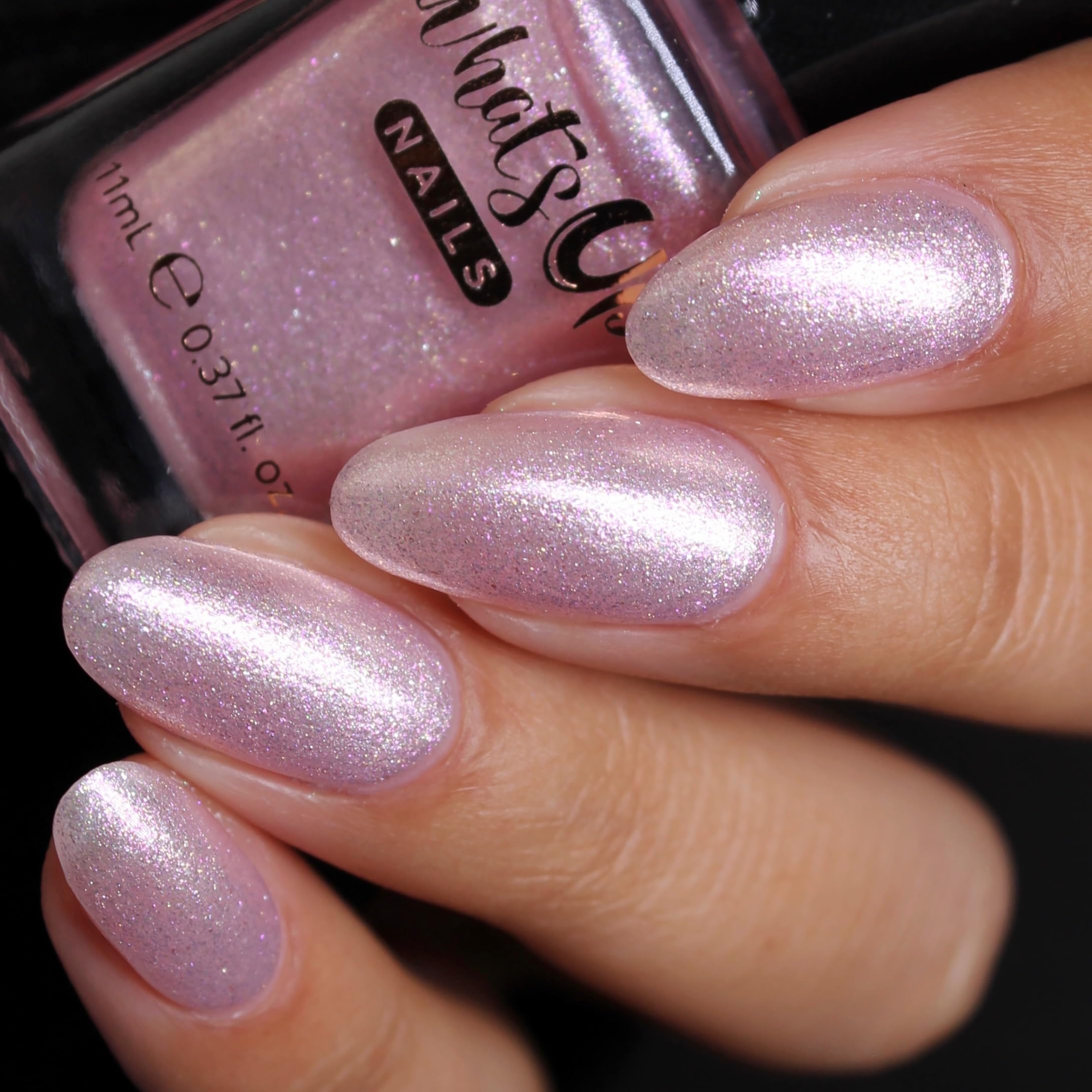 Whats Up Nails Fairy Veil Nail Polish - Light Pink Base with Iridescent Shimmer, 21-Free Vegan & Cruelty-Free Nail Lacquer Made in USA | Perfect for Manicures, Pedicures & Special Occasions