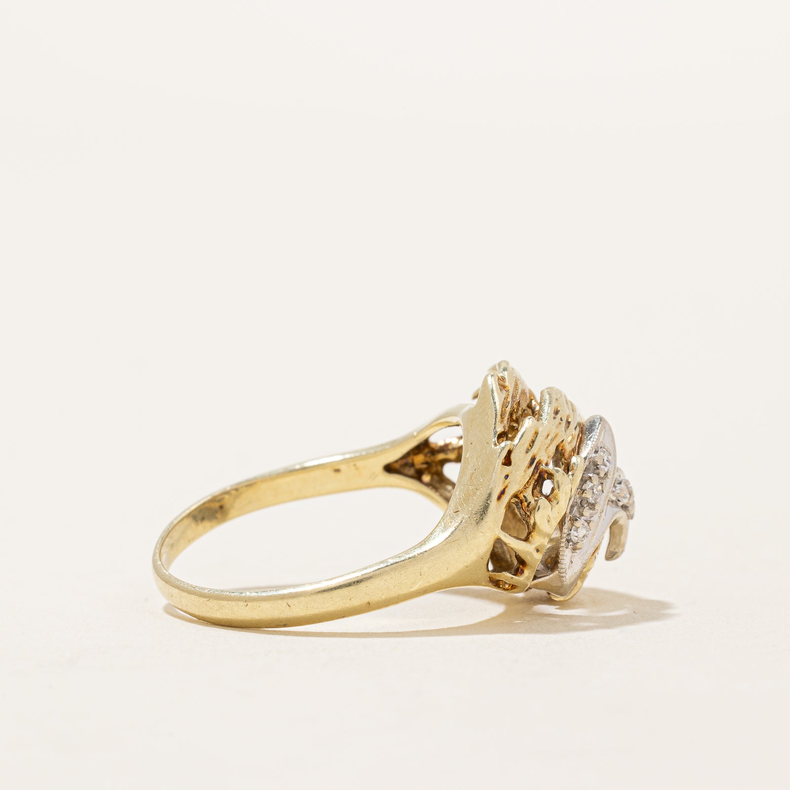 Abstract Diamond Ring | 0.05ctw | Size 5.75 | Elegant Minimalist Wedding Band, Engagement Ring for Women | Perfect for Anniversaries, Proposals & Special Occasions