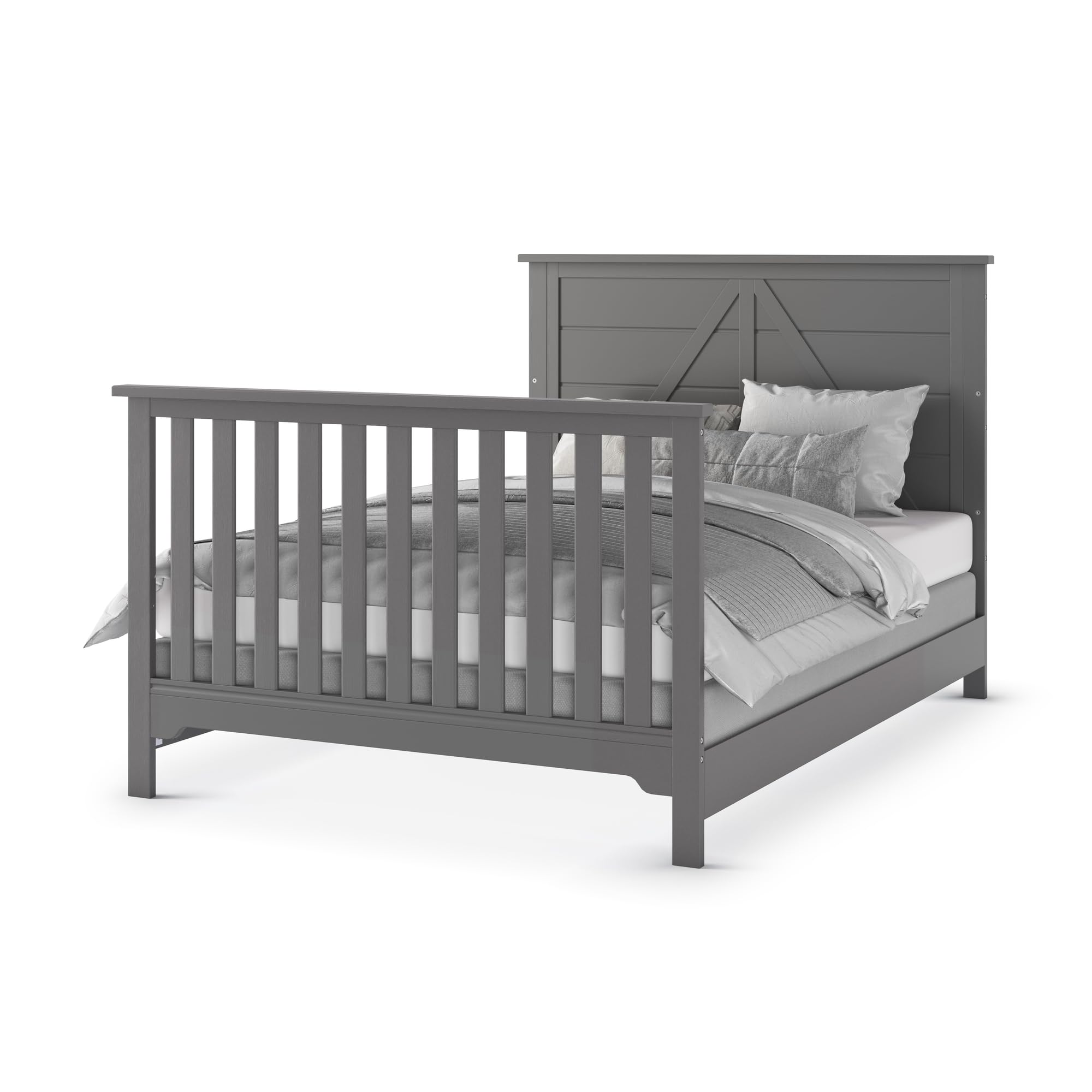 Child Craft Full Size Bed Rails – Converts Calder & Woodland 4-in-1 Convertible Crib to Full Bed | Sturdy Pinewood Construction | Non-Toxic Baby-Safe Finish (Brushed Pebble) | Perfect for Nursery Room Transition & Toddler Safety
