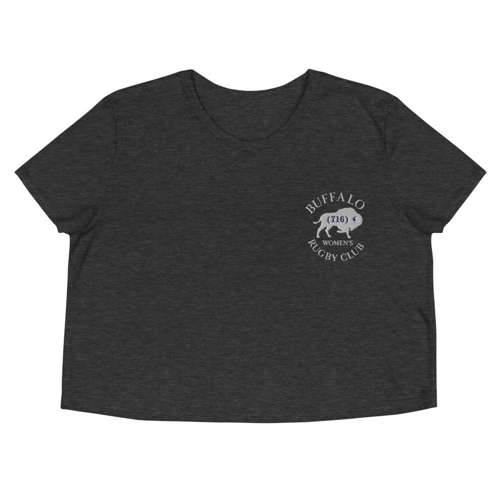 Buffalo Women's Rugby Embroidered Crop Top - Vintage Sports Style Short Sleeve Shirt for Rugby Fans, Athletes & Casual Wear | Perfect for Game Day, Training & Street Fashion