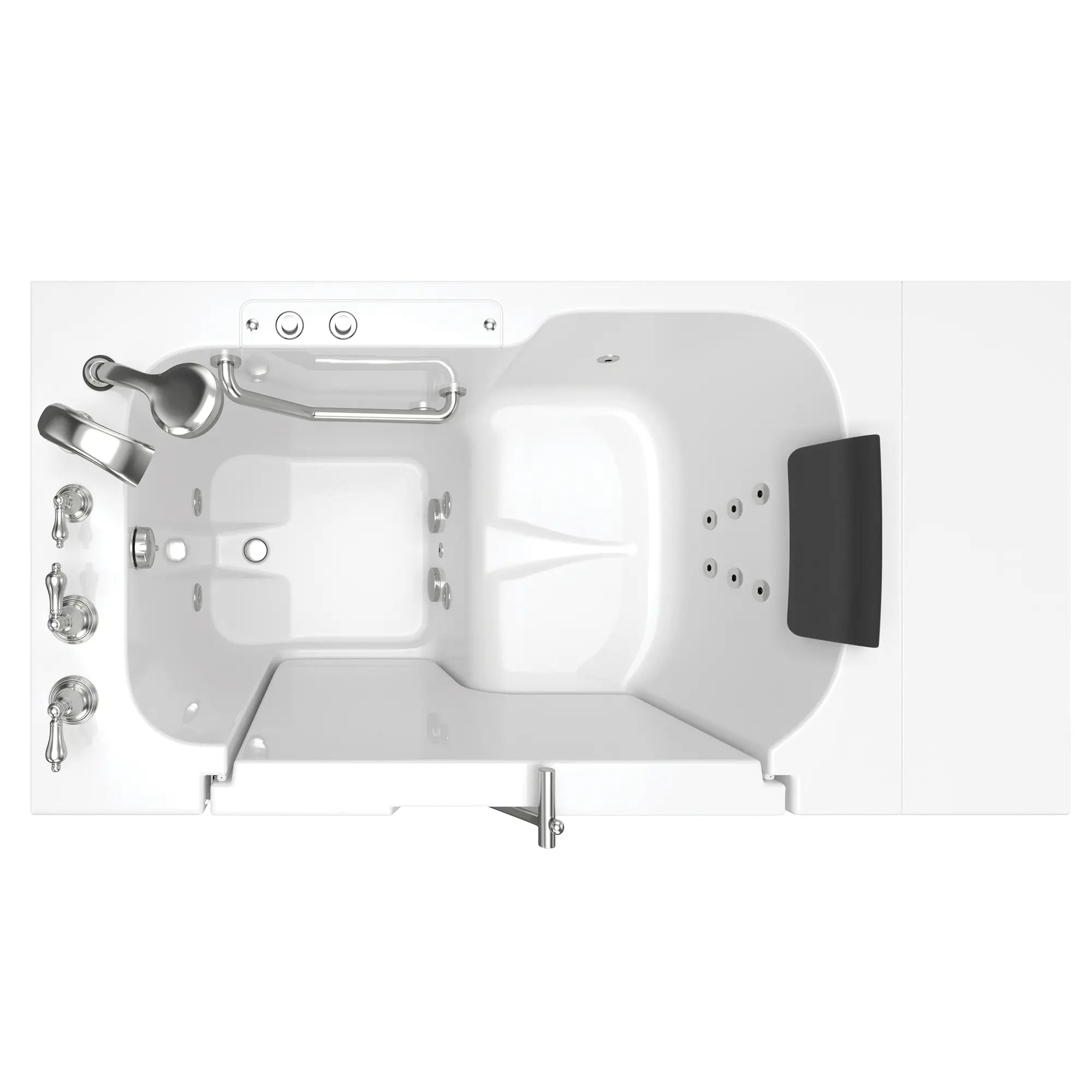 Premium 32 x 52 Inch Gelcoat Walk-In Bathtub with Whirlpool System - Left Hand Drain & Faucet - Ideal for Elderly & Mobility Support, Spa Relaxation at Home