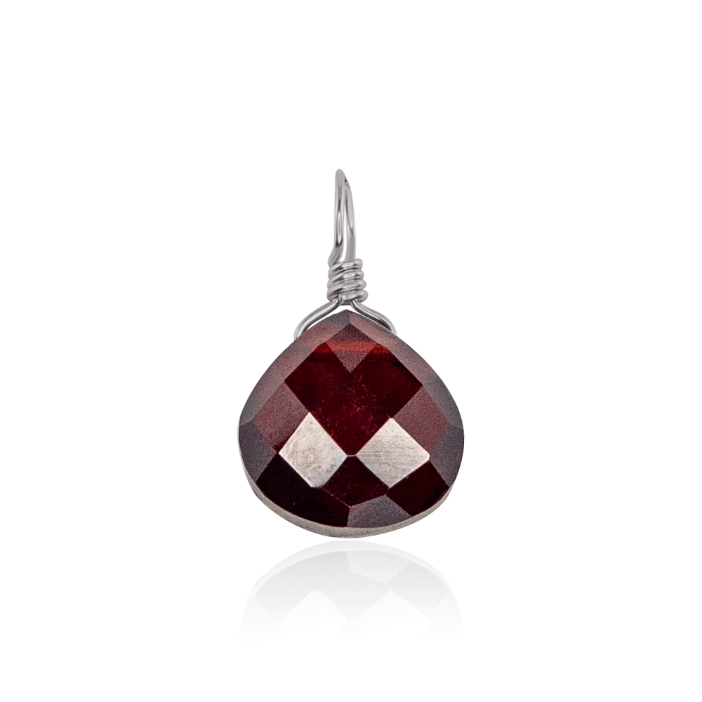 Tiny Garnet Teardrop Gemstone Pendant Necklace - Genuine Natural Red Garnet Jewelry for Women - Perfect for Valentine's Day Gifts, Anniversary Presents & Everyday Elegance