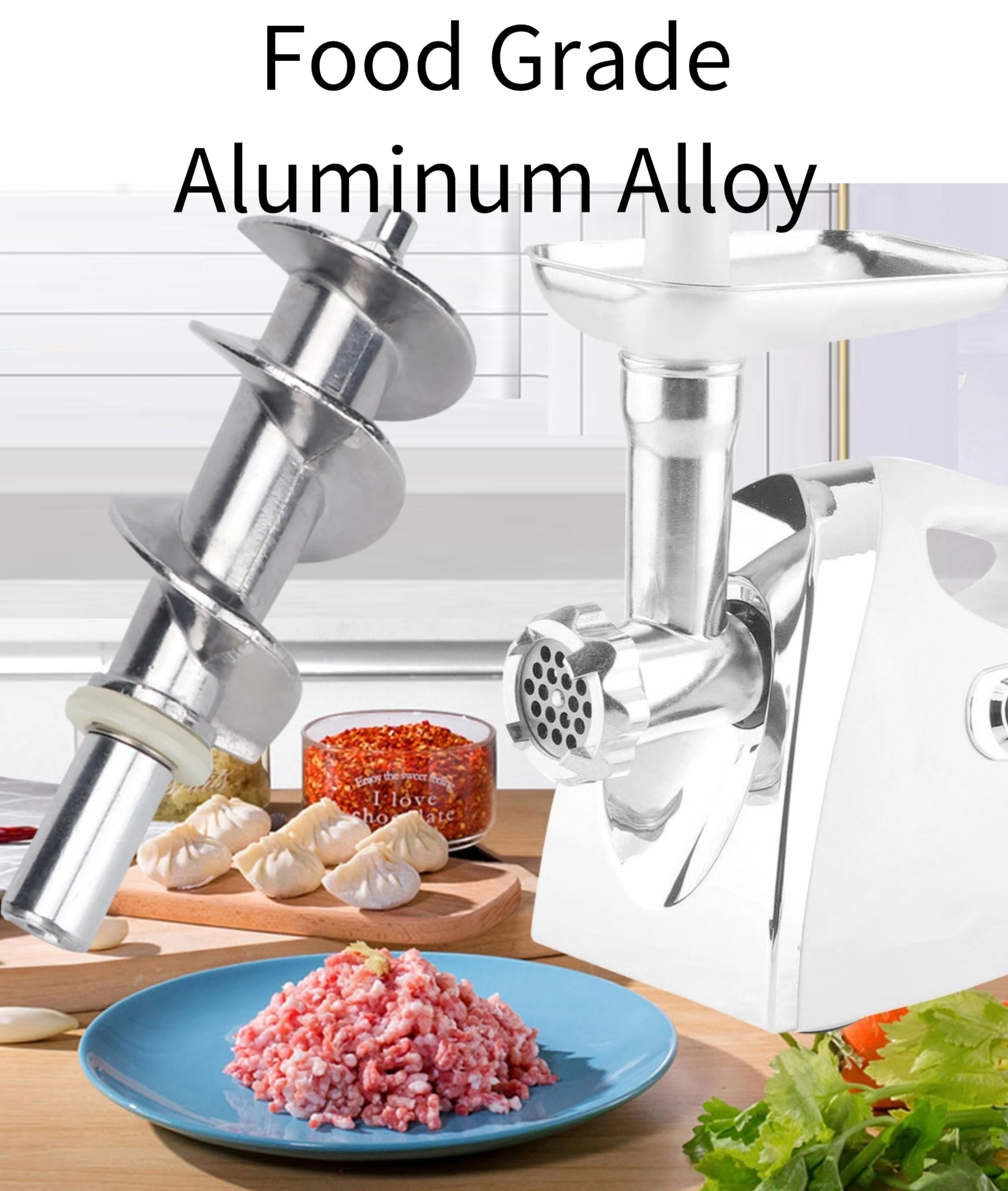 Stainless Steel Meat Grinder Screw - Safe & Easy Installation Replacement Part for Electric Meat Mincers | Durable Kitchen Accessory for Home Use | Perfect for Grinding Beef, Pork, Chicken & Making Sausages