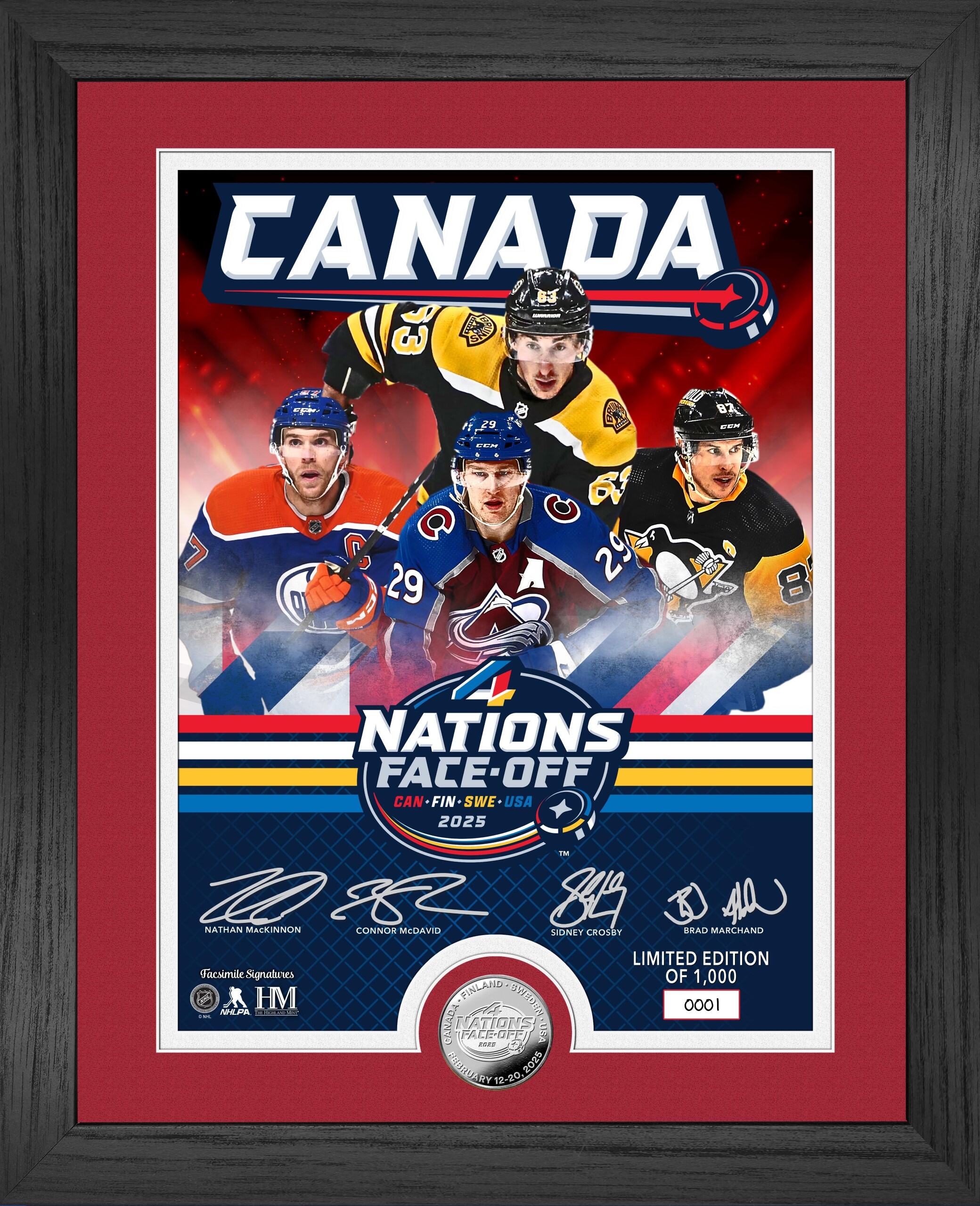 4 Nations Face Off Canada 13x16 Silver Plated Commemorative Coin - Limited Edition Collectible Gift for Coin Enthusiasts & History Buffs | Perfect for Display, Gifting, and Home Decor