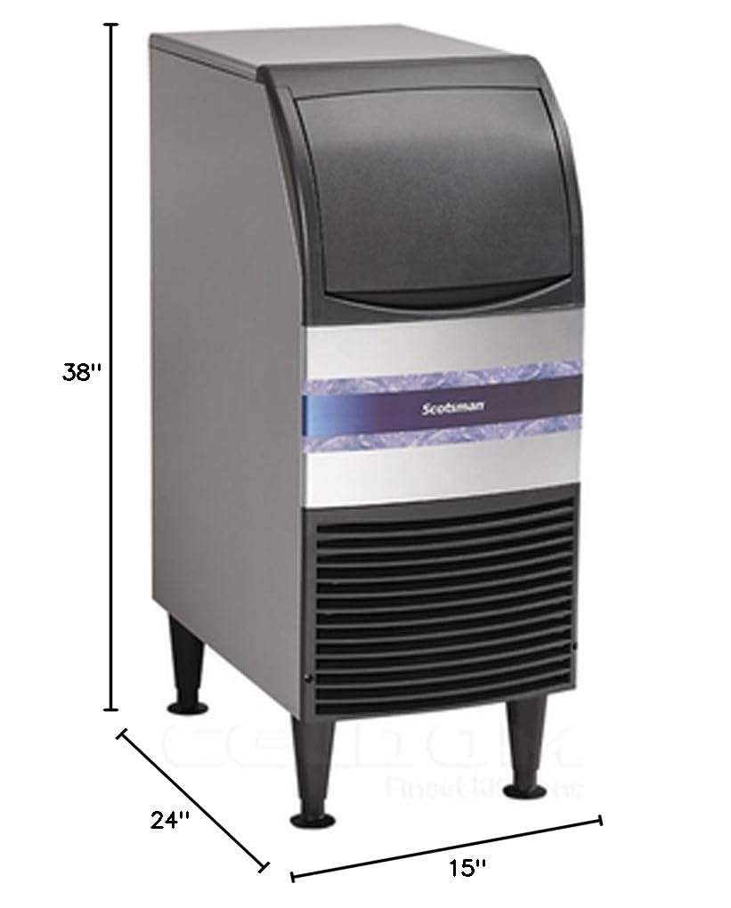 Scotsman CU0715MA-1 Commercial Ice Maker Machine - Stainless Steel Undercounter Ice Cube Maker with Storage Bin, 115V - Perfect for Restaurants, Bars, and Home Kitchens