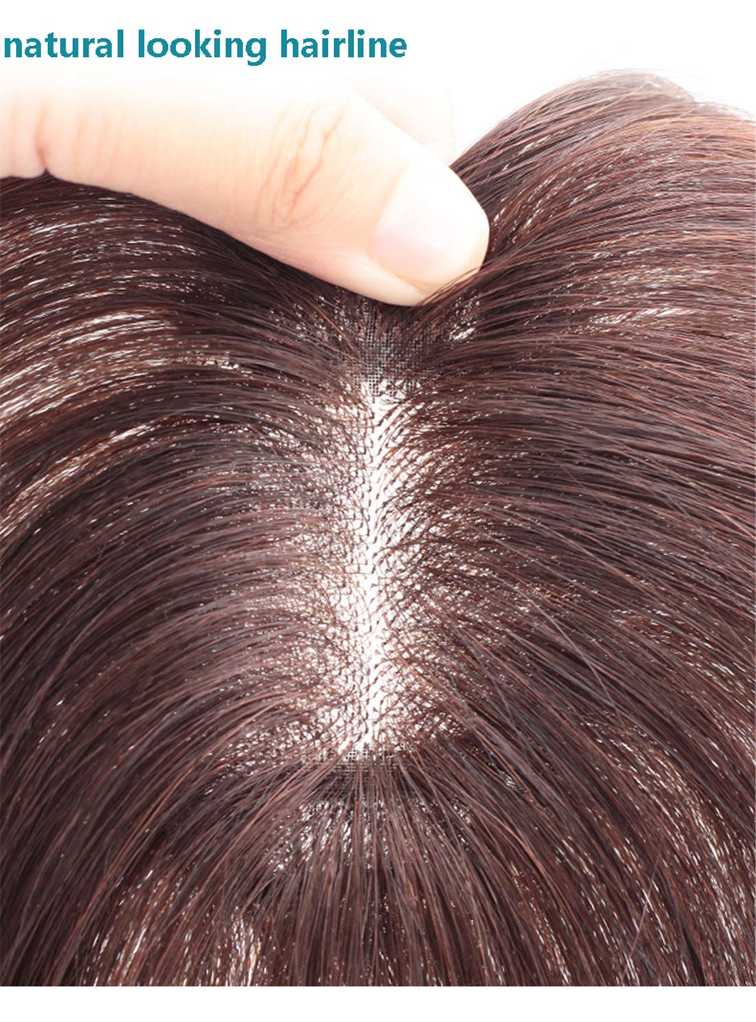 Remy Human Hair Clip-in Topper with Bangs | 8